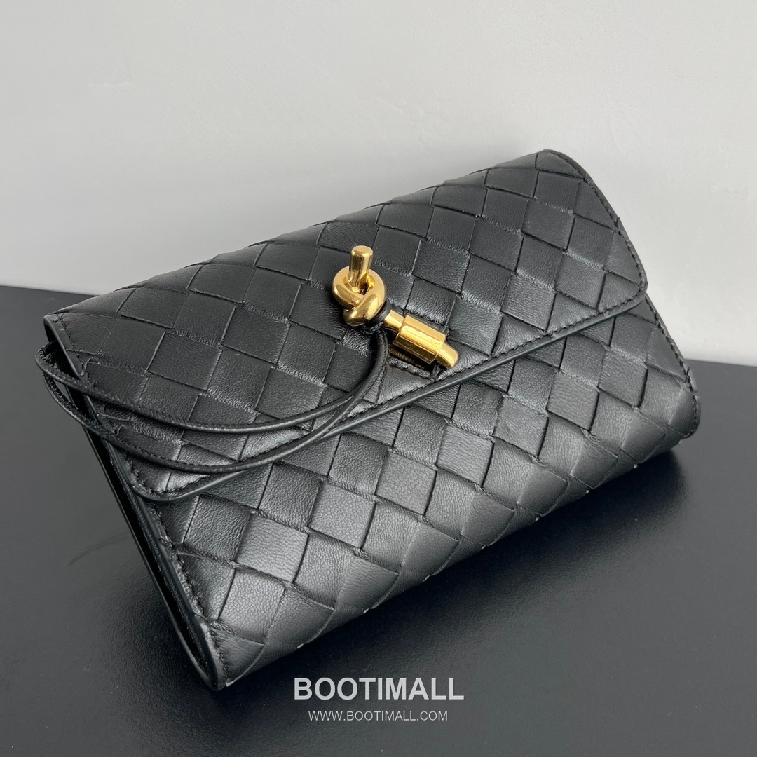 Bottega Veneta Andiamo Flap Wallet Intrecciato Leather Gold Long Wallet 보테가 베네타 안디아모 플랩 장지갑 인트레치아토 레더 골드 19cm 9
