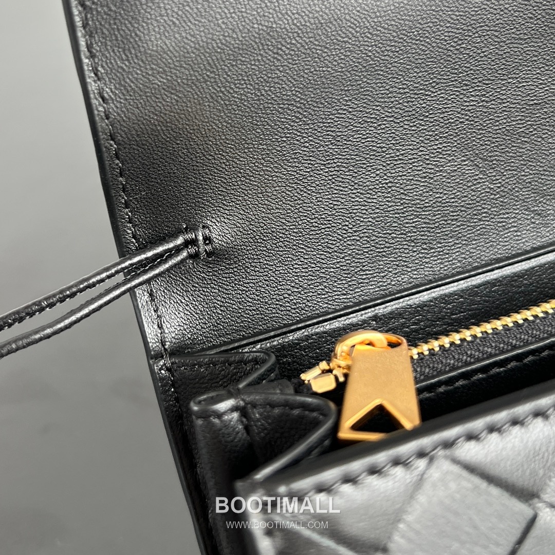 Bottega Veneta Andiamo Flap Wallet Intrecciato Leather Gold Long Wallet 보테가 베네타 안디아모 플랩 장지갑 인트레치아토 레더 골드 19cm 10