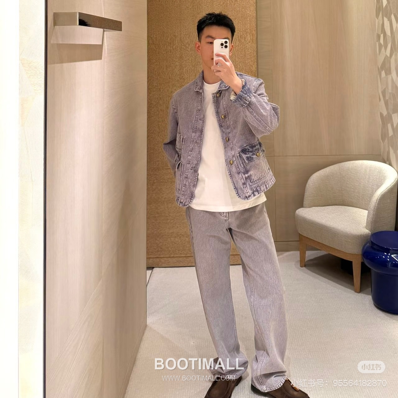 Amiri Denim Workwear Jacket Cotton Bleached Denim 블랙 스터드 데님 워크웨어 자켓 코튼 브리치드 데님 5