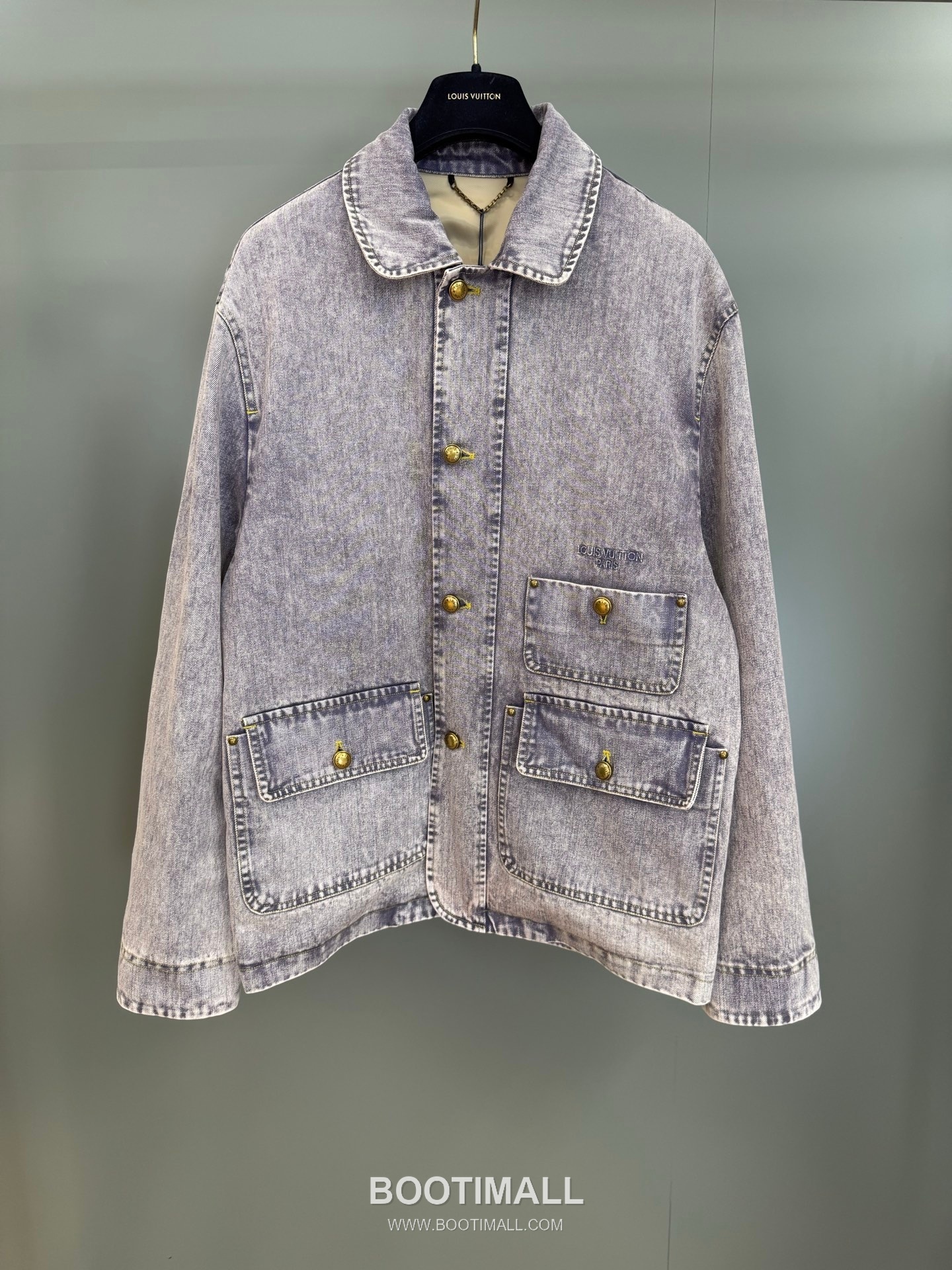 Amiri Denim Workwear Jacket Cotton Bleached Denim 블랙 스터드 데님 워크웨어 자켓 코튼 브리치드 데님 13