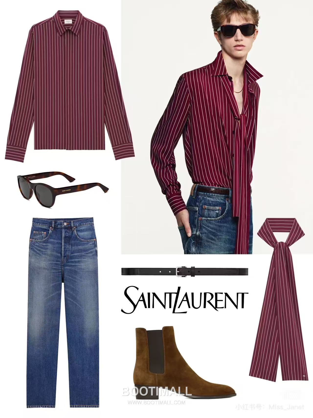 Amiri Striped Button Shirt Viscose Fiber 100% Burgundy 블랙 스터드 스트라이프 버튼 셔츠 비스코스 100% 버건디 3