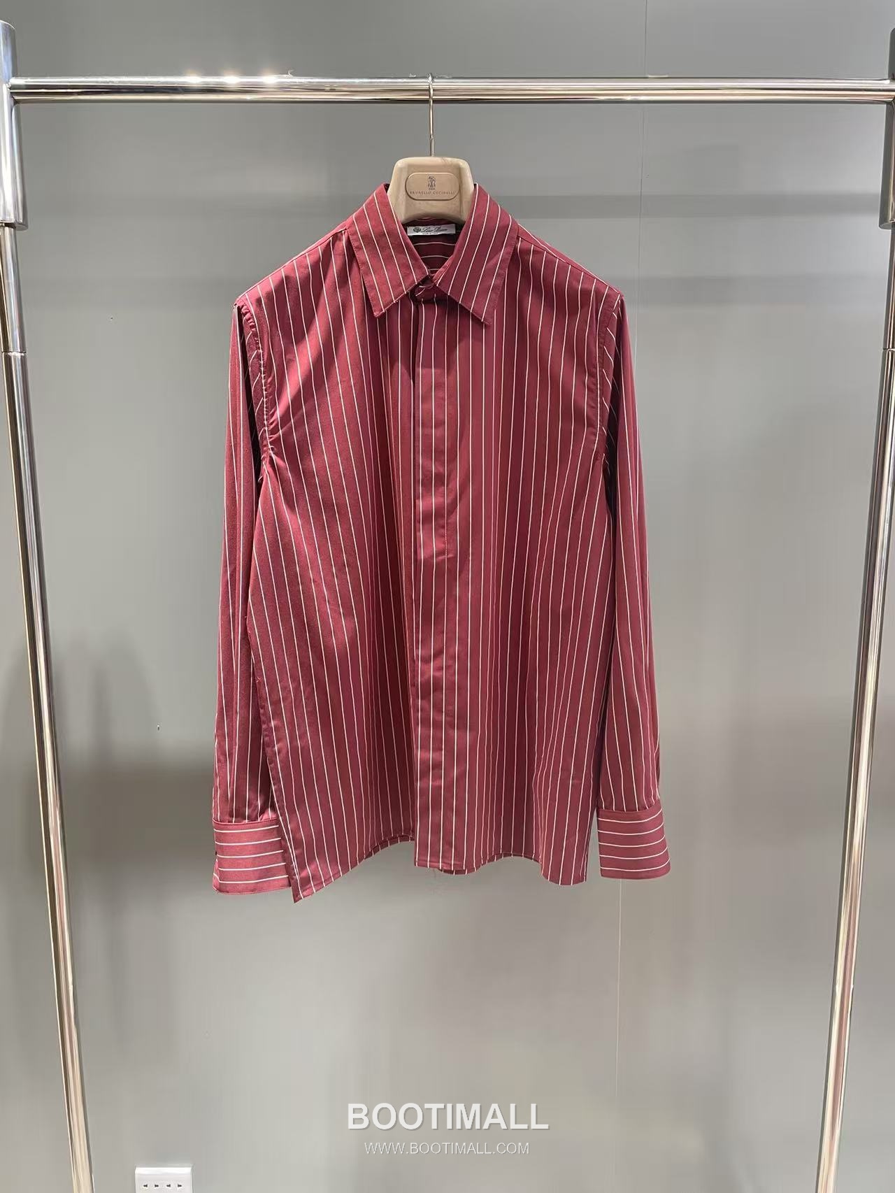 Amiri Striped Button Shirt Viscose Fiber 100% Burgundy 블랙 스터드 스트라이프 버튼 셔츠 비스코스 100% 버건디 5