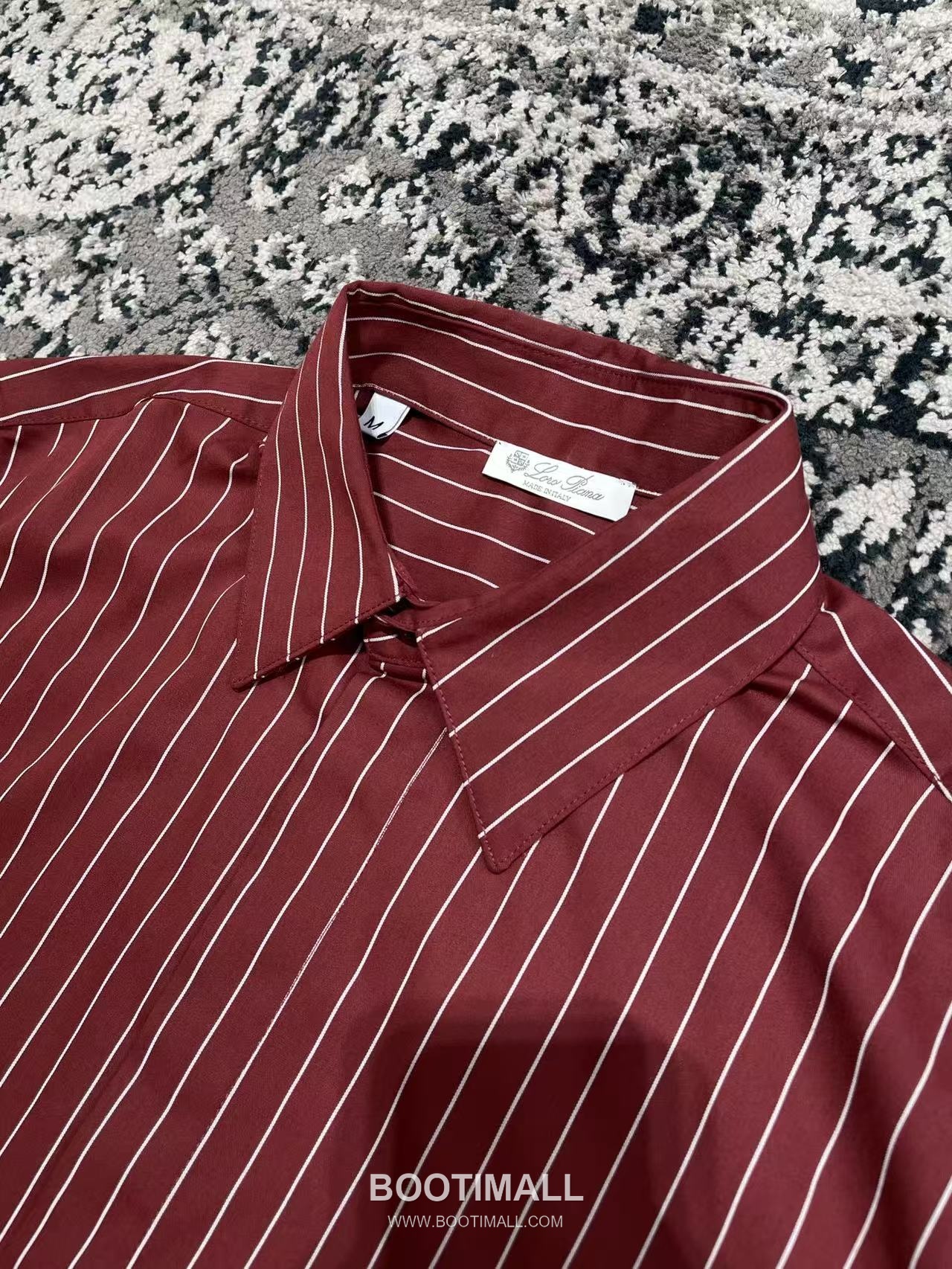 Amiri Striped Button Shirt Viscose Fiber 100% Burgundy 블랙 스터드 스트라이프 버튼 셔츠 비스코스 100% 버건디 8