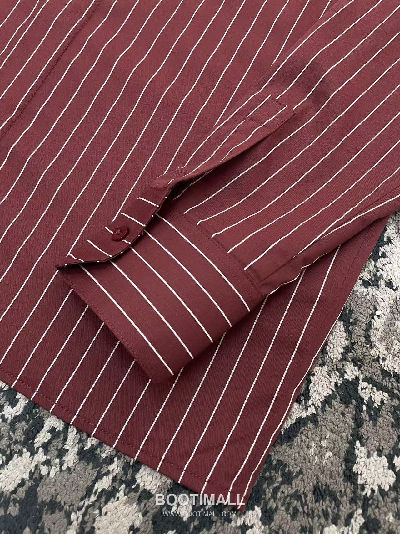 Amiri Striped Button Shirt Viscose Fiber 100% Burgundy 블랙 스터드 스트라이프 버튼 셔츠 비스코스 100% 버건디 9