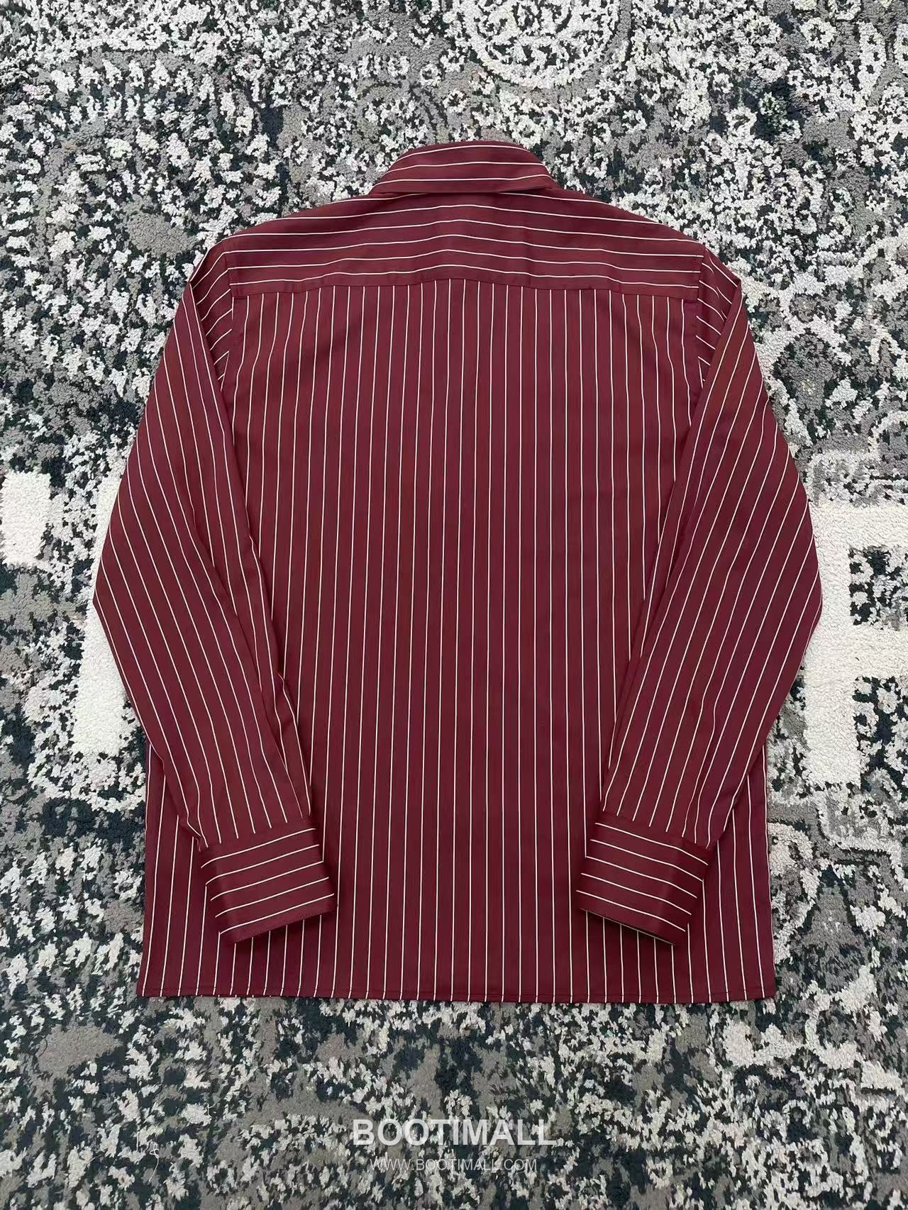 Amiri Striped Button Shirt Viscose Fiber 100% Burgundy 블랙 스터드 스트라이프 버튼 셔츠 비스코스 100% 버건디 11