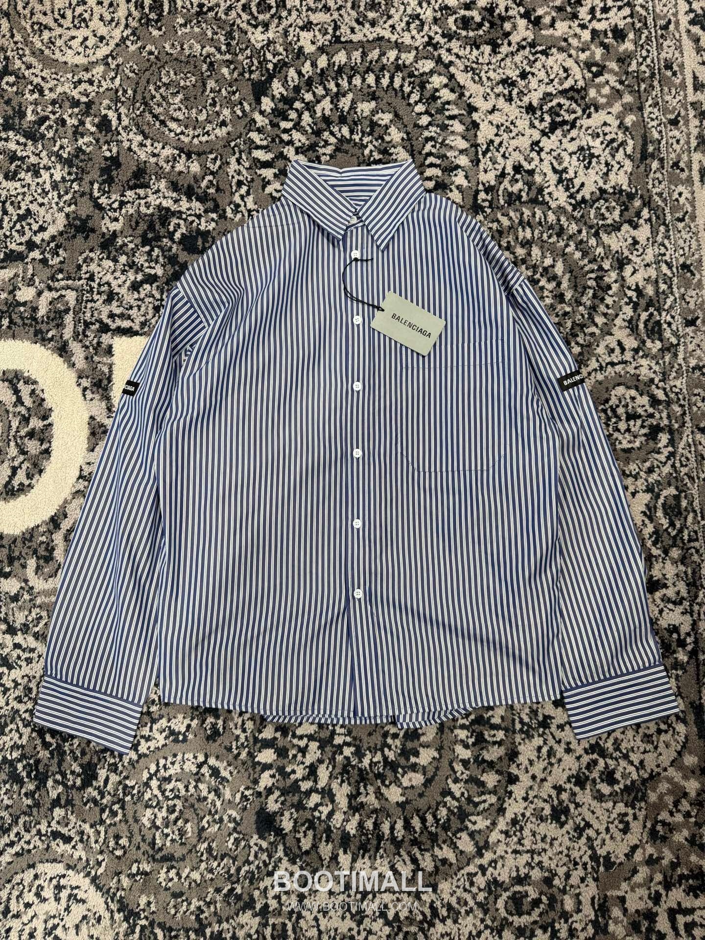 Balenciaga Blue Check Shirt Cotton Blue 발렌시아가 블루 체크 셔츠 코튼 블루 3