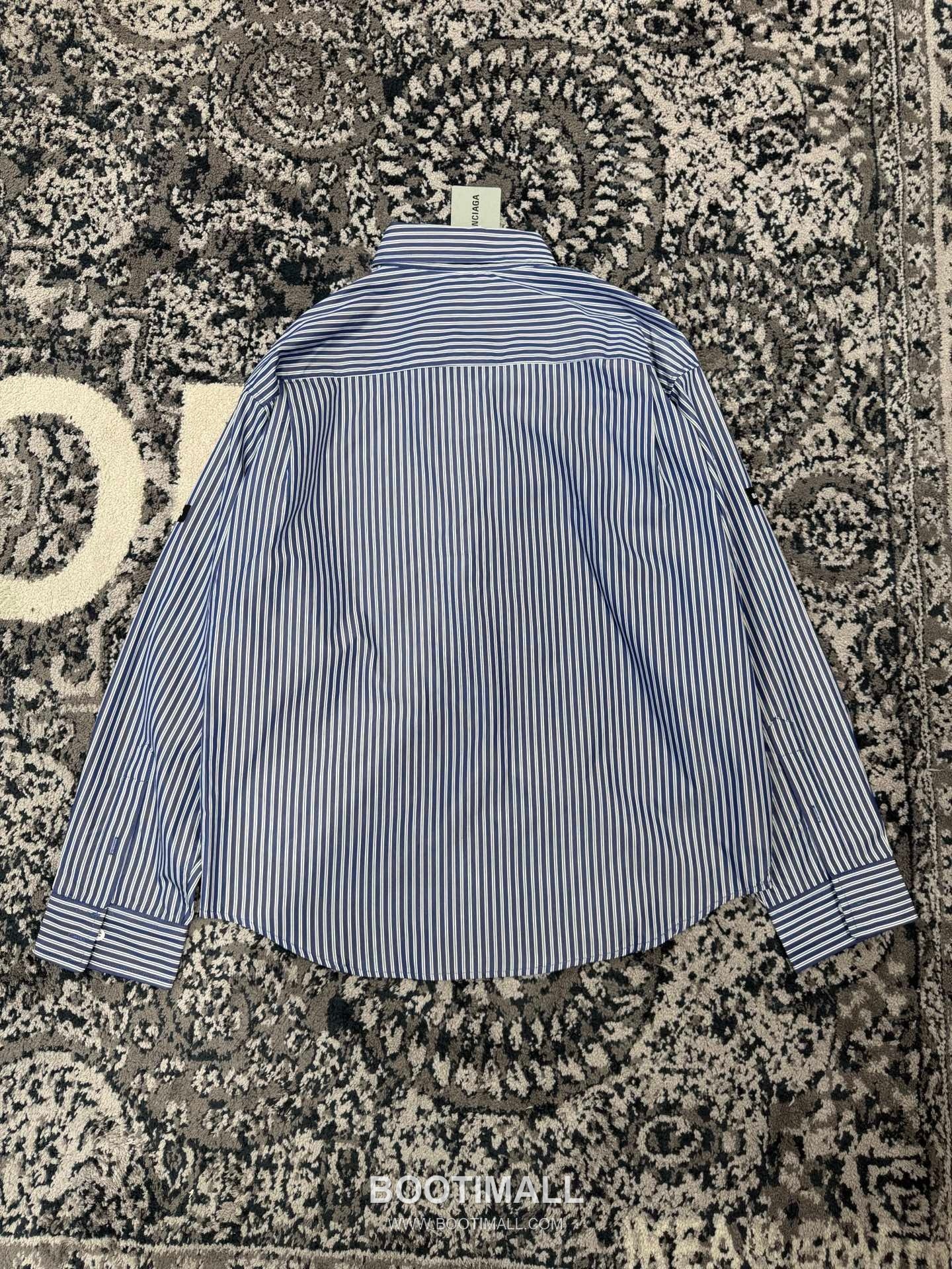 Balenciaga Blue Check Shirt Cotton Blue 발렌시아가 블루 체크 셔츠 코튼 블루 4