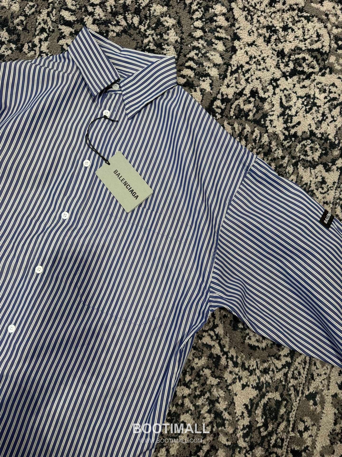 Balenciaga Blue Check Shirt Cotton Blue 발렌시아가 블루 체크 셔츠 코튼 블루 5