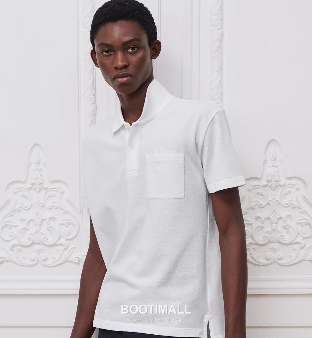 Dior Embroidered Polo Shirt Cotton Pique Grey 디올 자수 폴로 셔츠 코튼 피케 그레이 2
