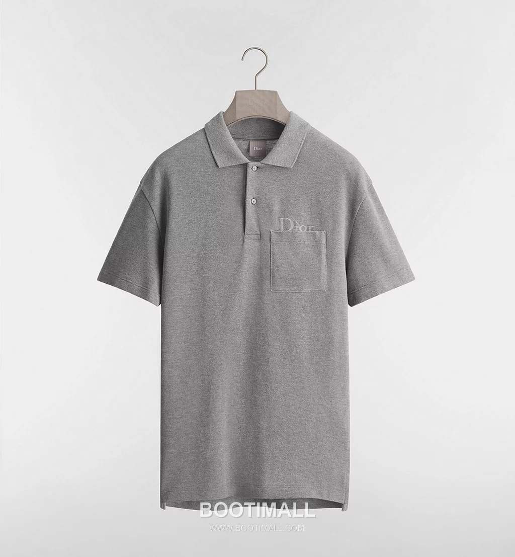 Dior Embroidered Polo Shirt Cotton Pique Grey 디올 자수 폴로 셔츠 코튼 피케 그레이 1