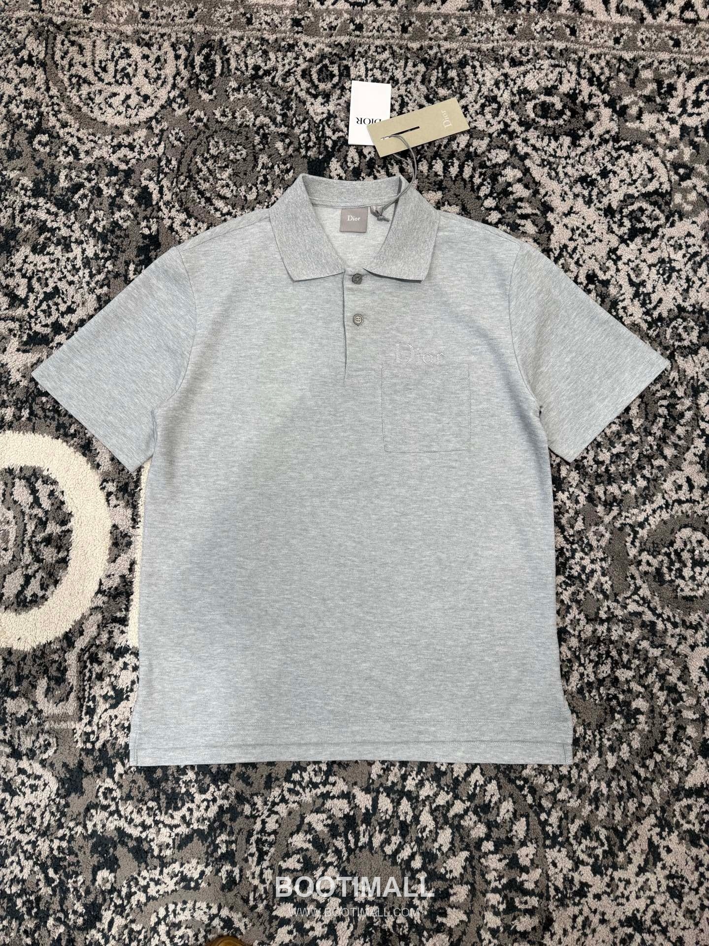 Dior Embroidered Polo Shirt Cotton Pique Grey 디올 자수 폴로 셔츠 코튼 피케 그레이 8