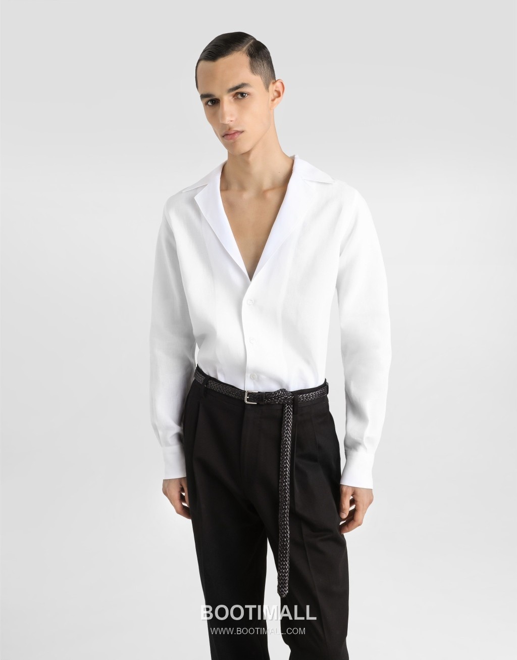 Dolce & Gabbana Linen Canvas Shirt Linen Black 돌체앤가바나 리넨 캔버스 V넥 셔츠 리넨 블랙 1