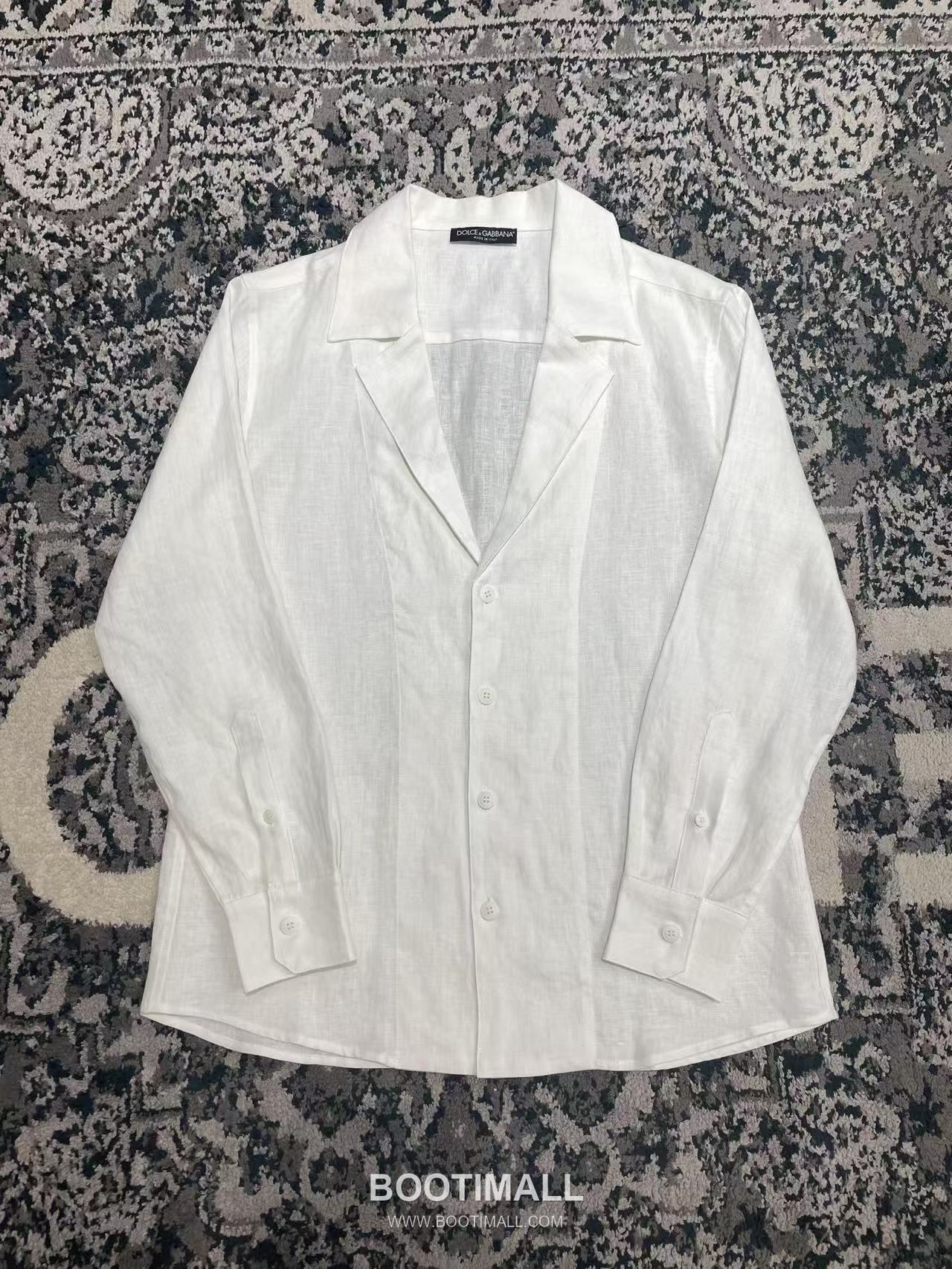 Dolce & Gabbana Linen Canvas Shirt Linen Black 돌체앤가바나 리넨 캔버스 V넥 셔츠 리넨 블랙 5