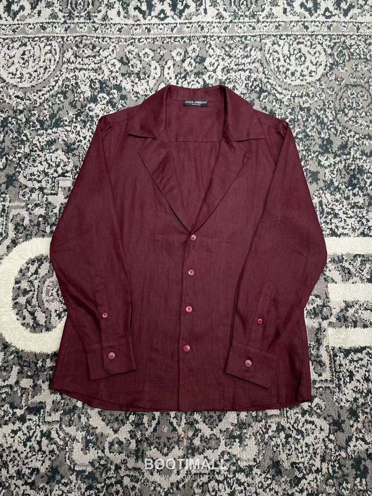 Dolce & Gabbana Linen Canvas Shirt Linen Black 돌체앤가바나 리넨 캔버스 브이넥 셔츠 리넨 블랙 7