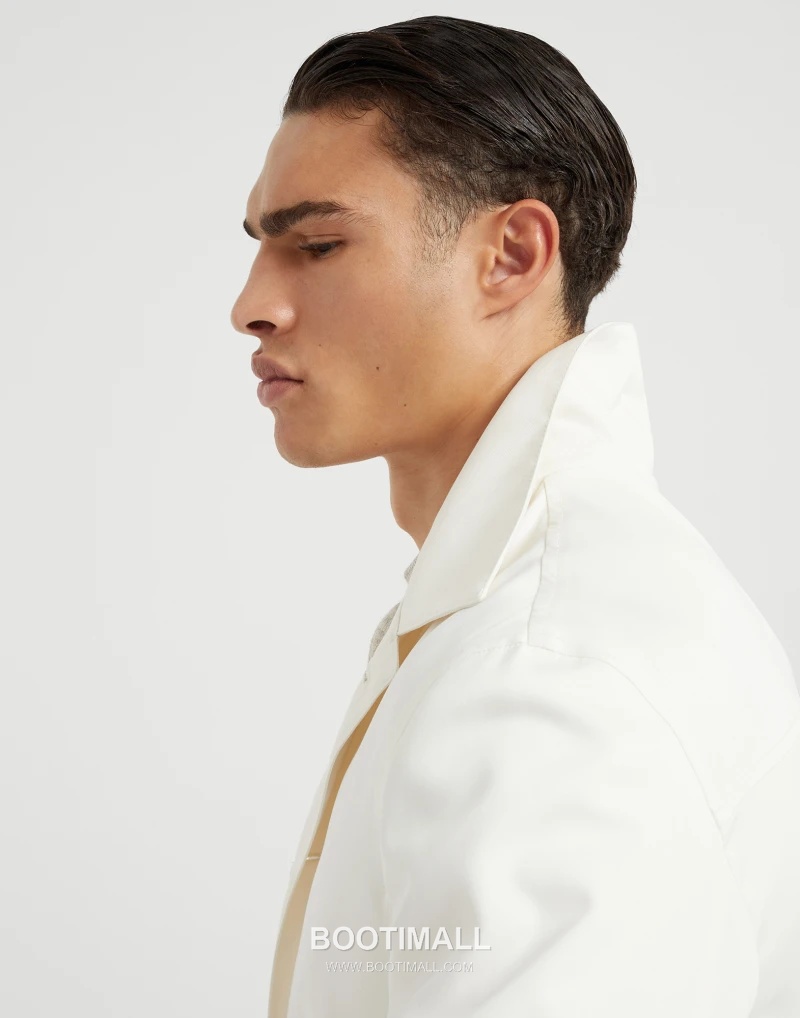 Brunello Cucinelli Washed Silk Twill Jacket Silk White 브루넬로 쿠치넬리 워시드 실크 트윌 자켓 실크 화이트 3