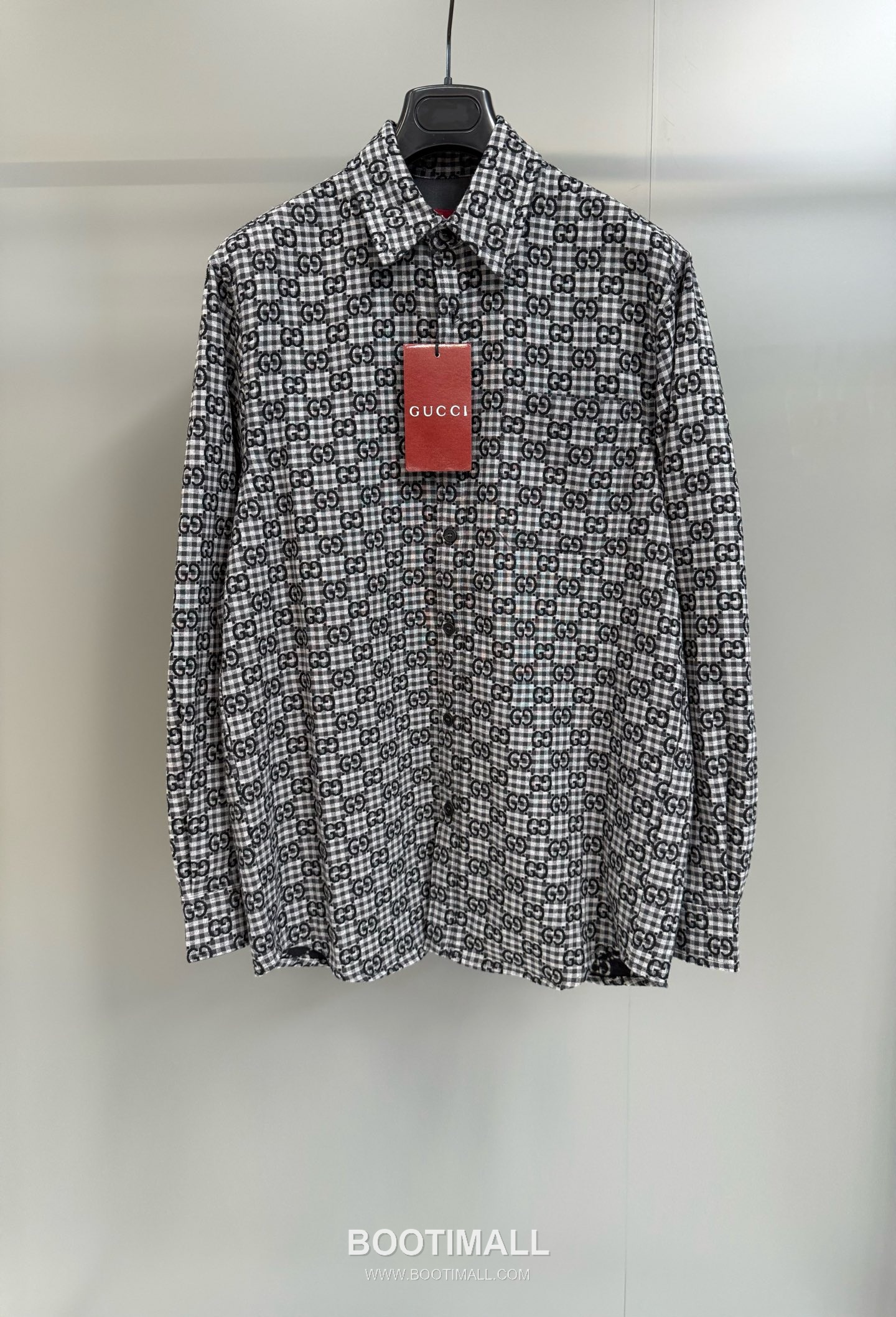 Gucci GG Jacquard Shirt Cotton Wool Blend Black 구찌 GG 자카드 셔츠 코튼 울 혼방 블랙 5
