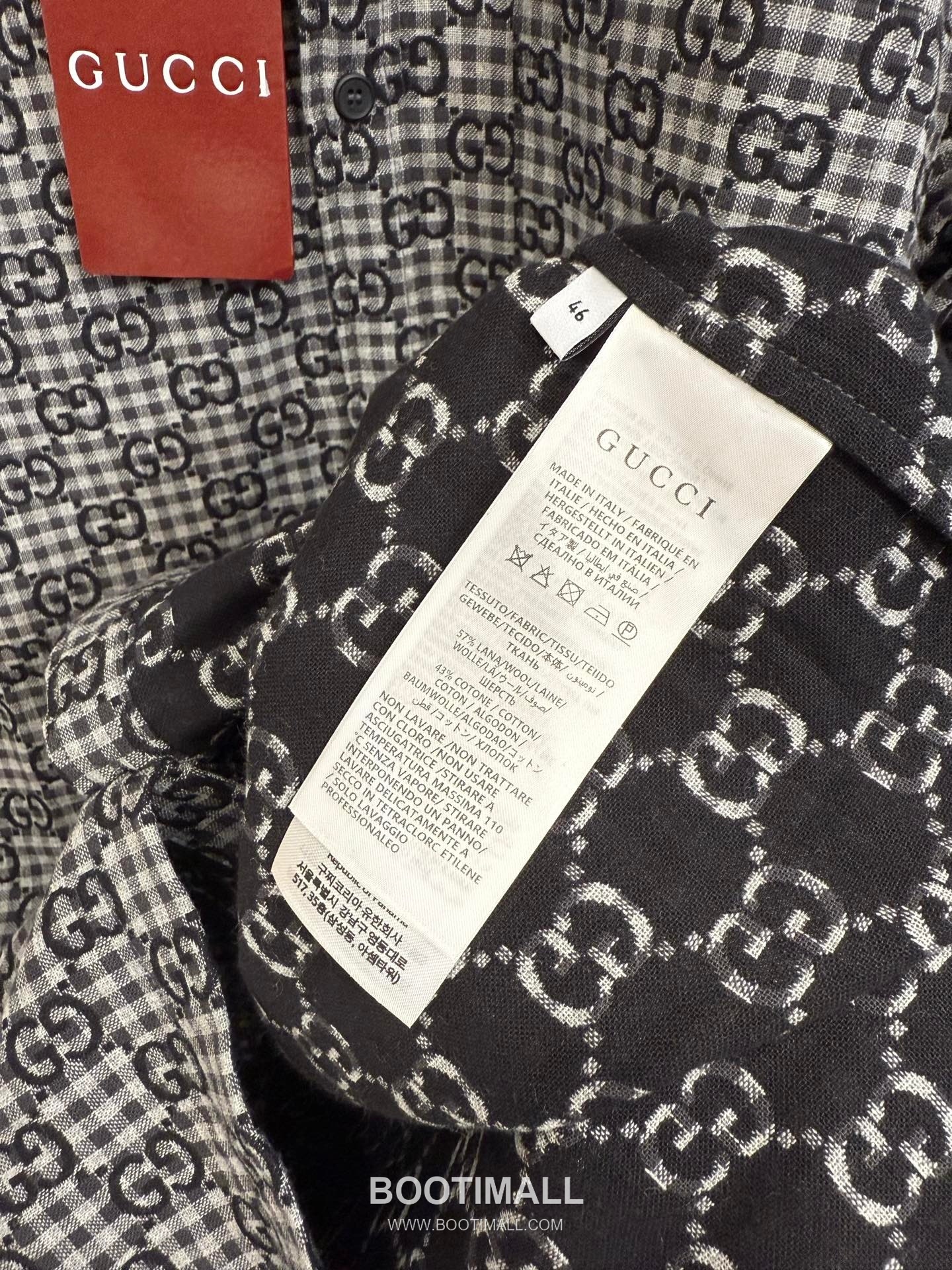 Gucci GG Jacquard Shirt Cotton Wool Blend Black 구찌 GG 자카드 셔츠 코튼 울 혼방 블랙 12