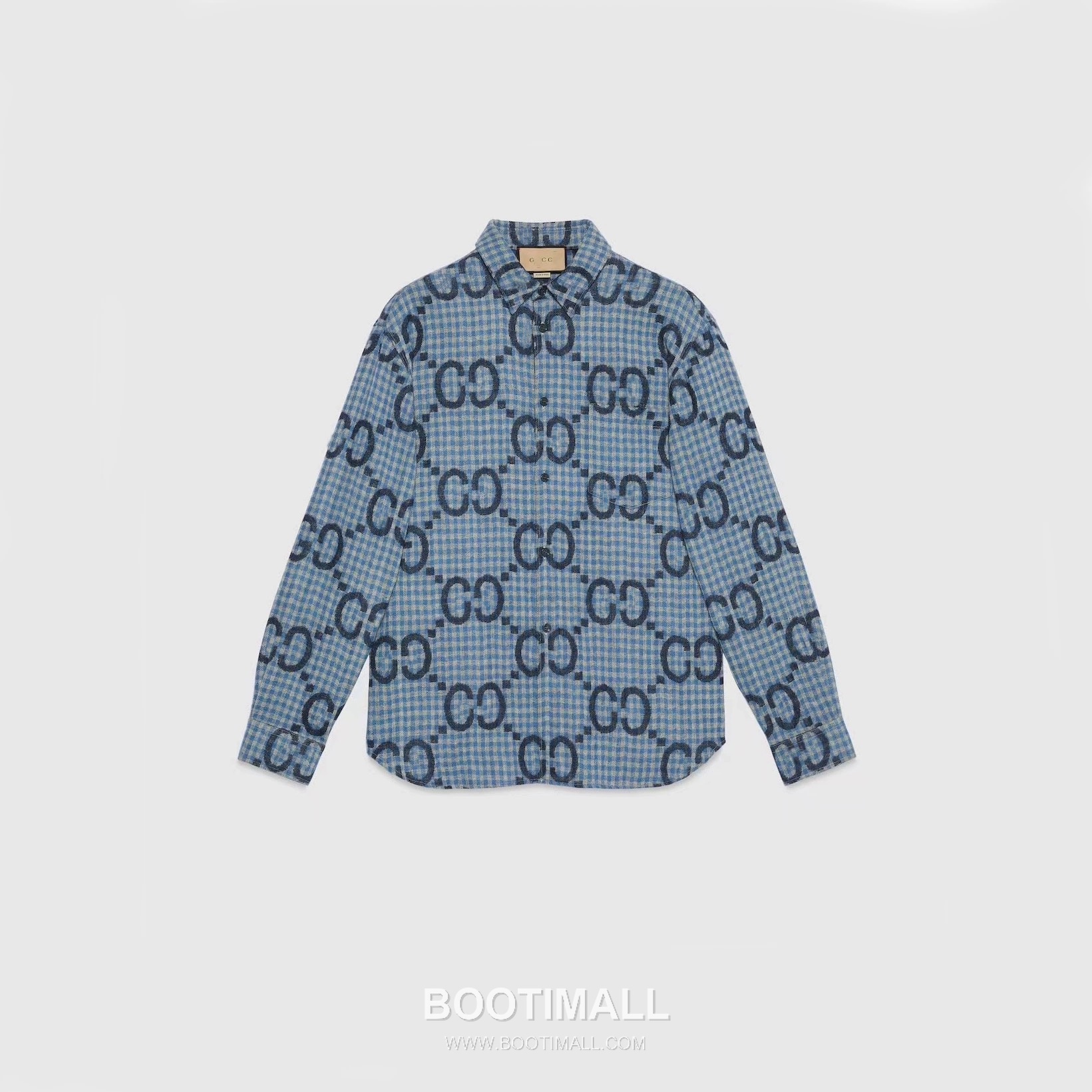 Gucci GG Check Shirt Cotton Blue 구찌 GG 체크 셔츠 코튼 블루 1