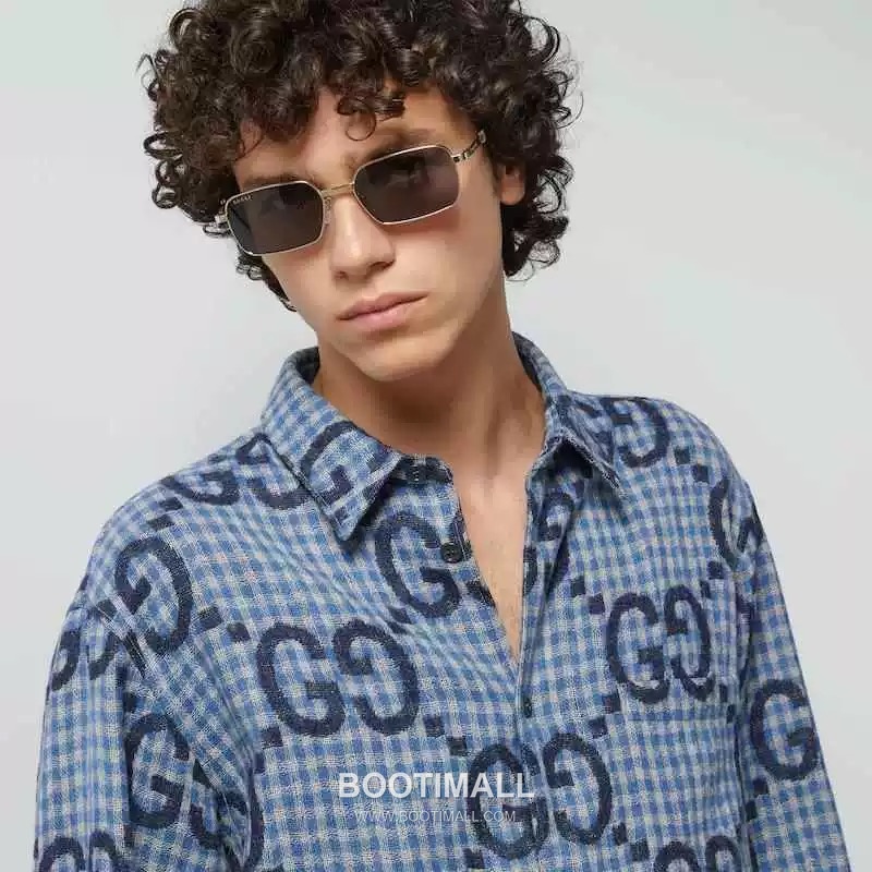 Gucci GG Check Shirt Cotton Blue 구찌 GG 체크 셔츠 코튼 블루 3