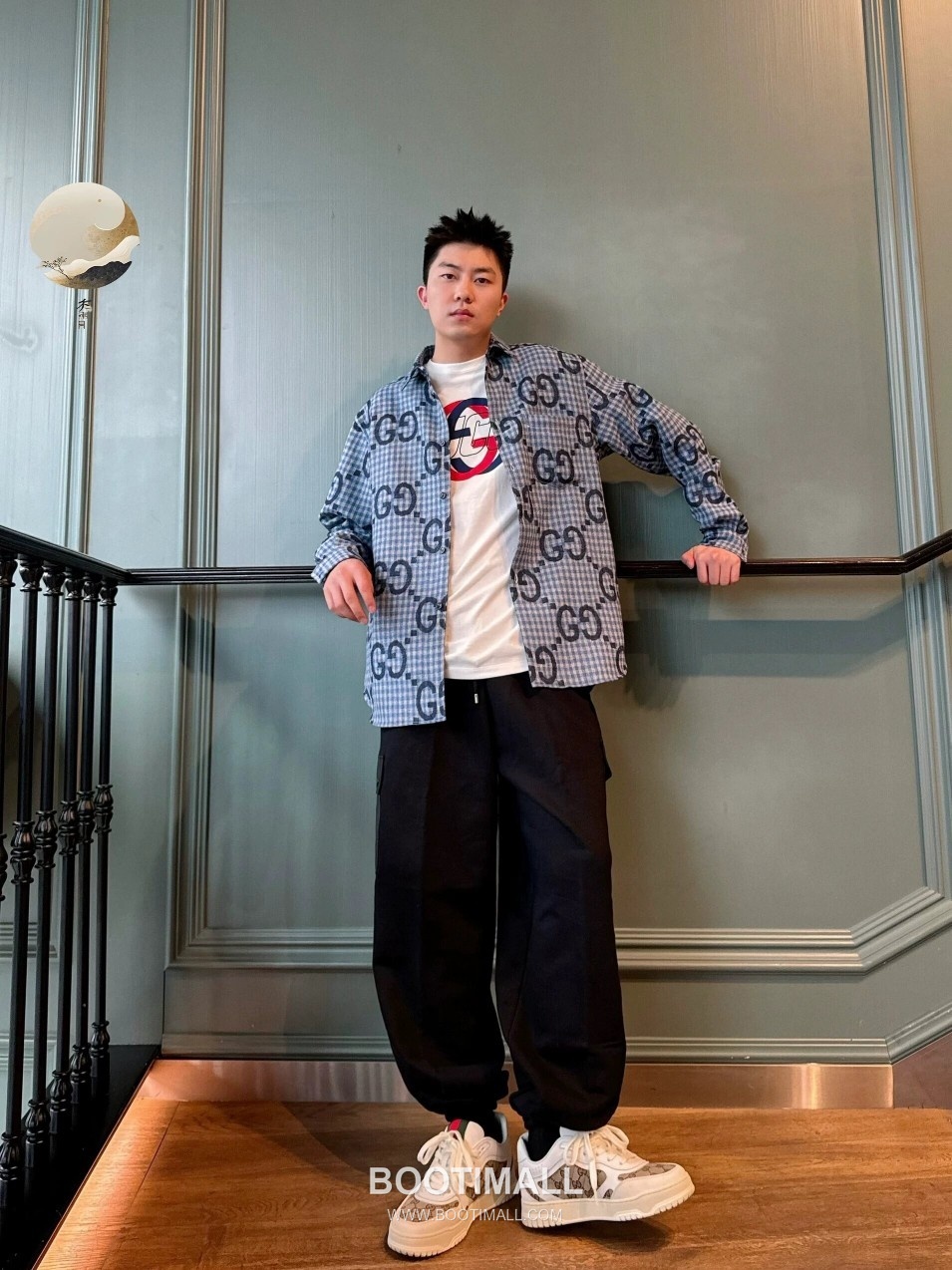 Gucci GG Check Shirt Cotton Blue 구찌 GG 체크 셔츠 코튼 블루 7