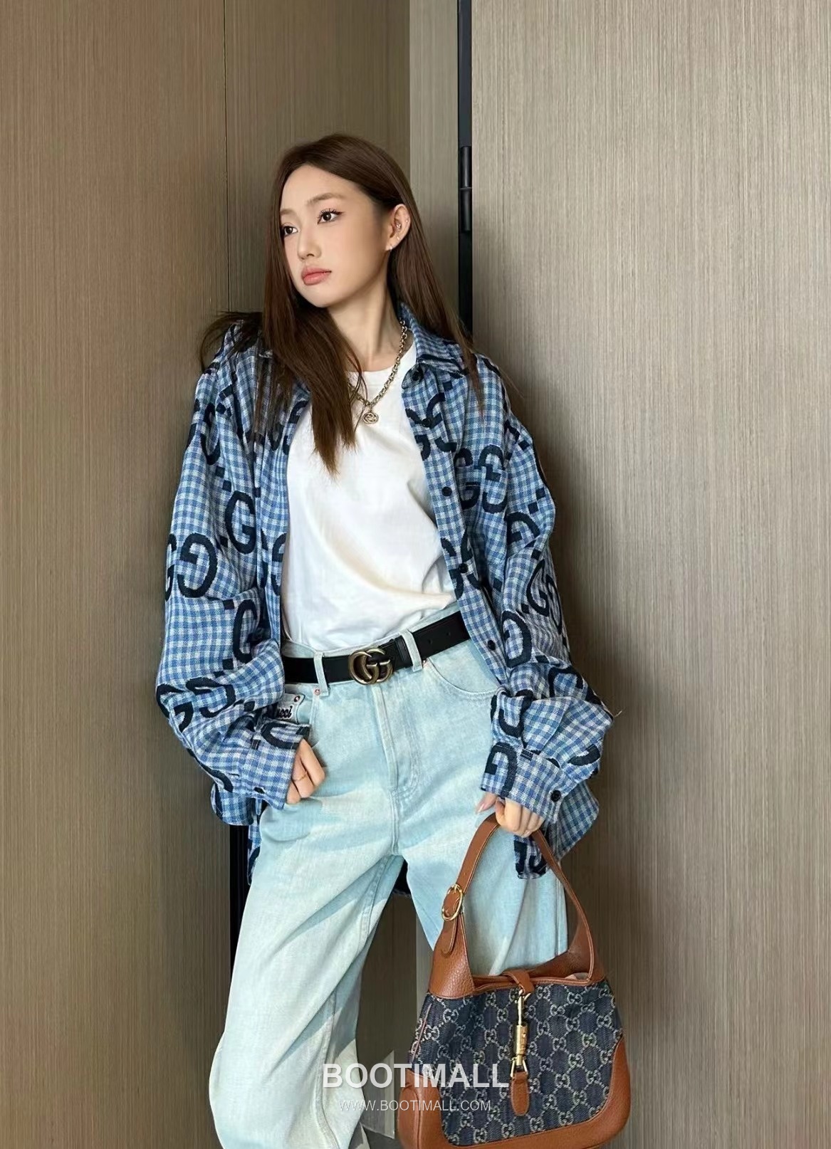 Gucci GG Check Shirt Cotton Blue 구찌 GG 체크 셔츠 코튼 블루 8