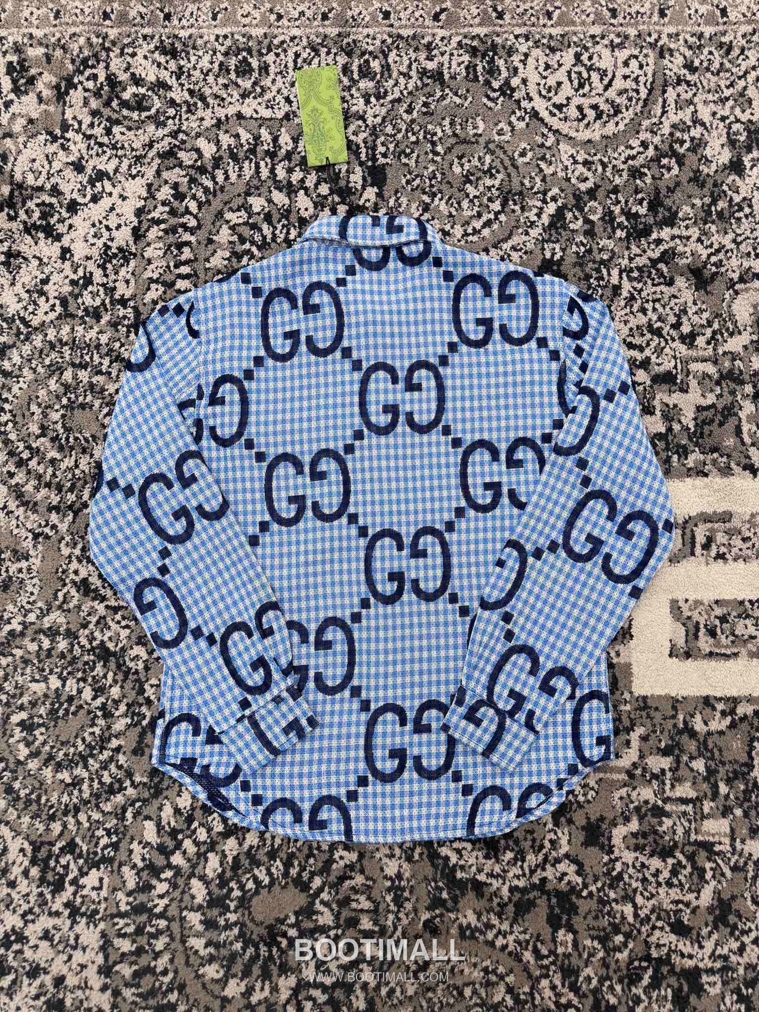 Gucci GG Check Shirt Cotton Blue 구찌 GG 체크 셔츠 코튼 블루 13