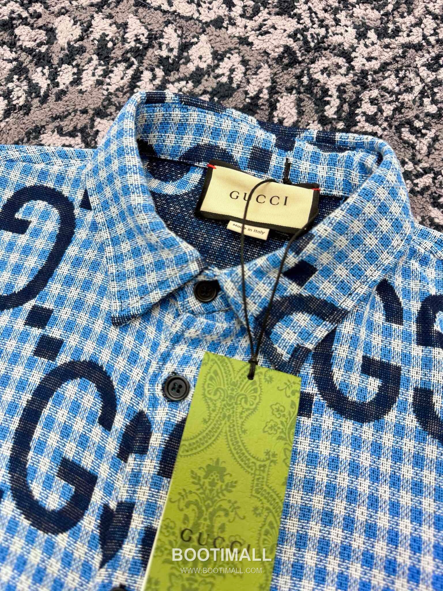Gucci GG Check Shirt Cotton Blue 구찌 GG 체크 셔츠 코튼 블루 14