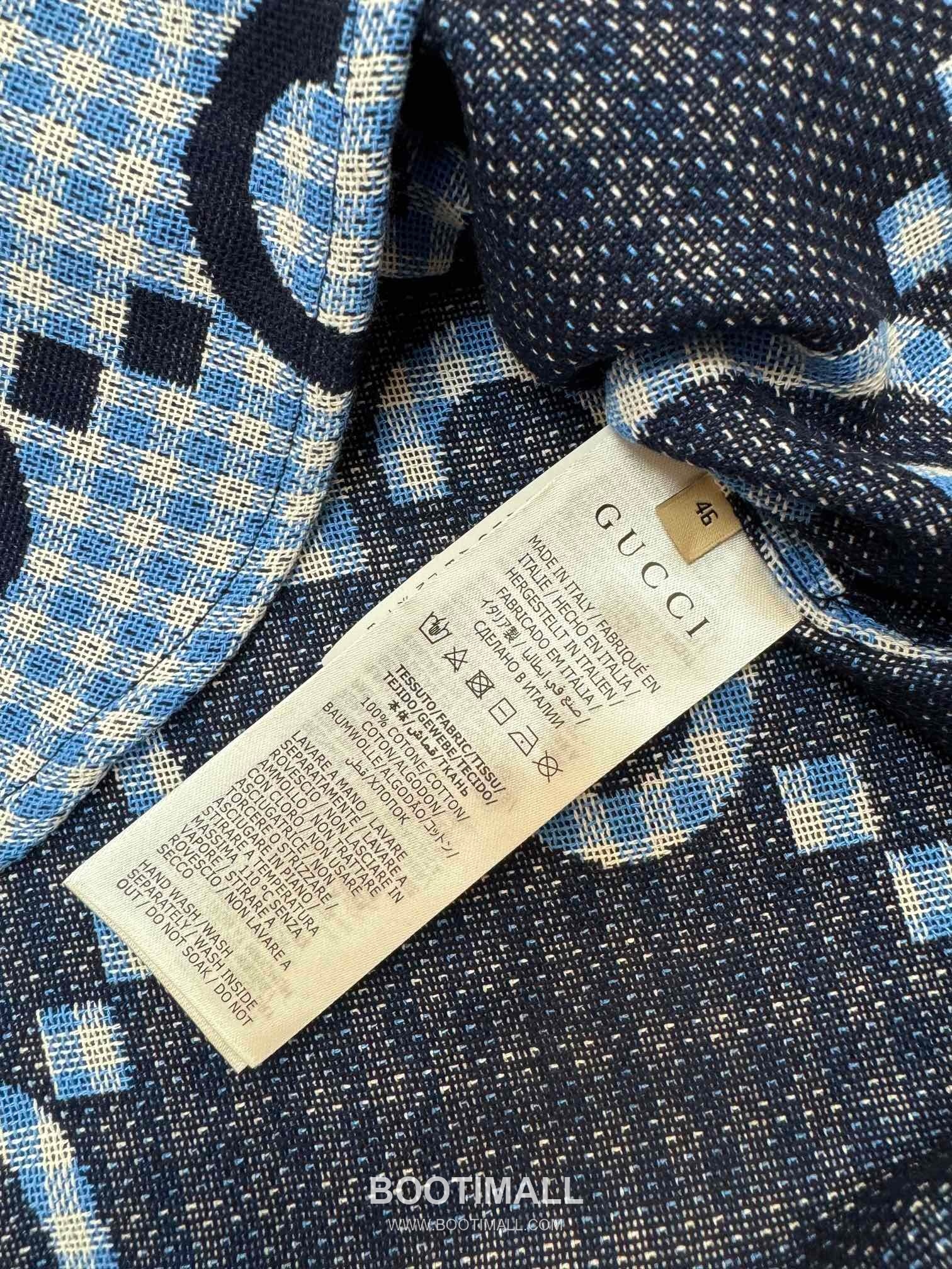 Gucci GG Check Shirt Cotton Blue 구찌 GG 체크 셔츠 코튼 블루 17