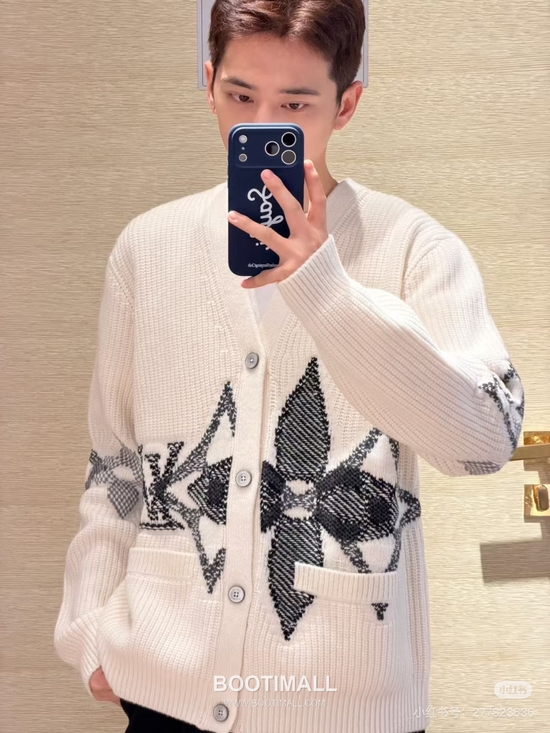 Louis Vuitton Floral Knit Cardigan Lamb Wool Black 루이비통 플로럴 니트 카디건 램스울 블랙 1