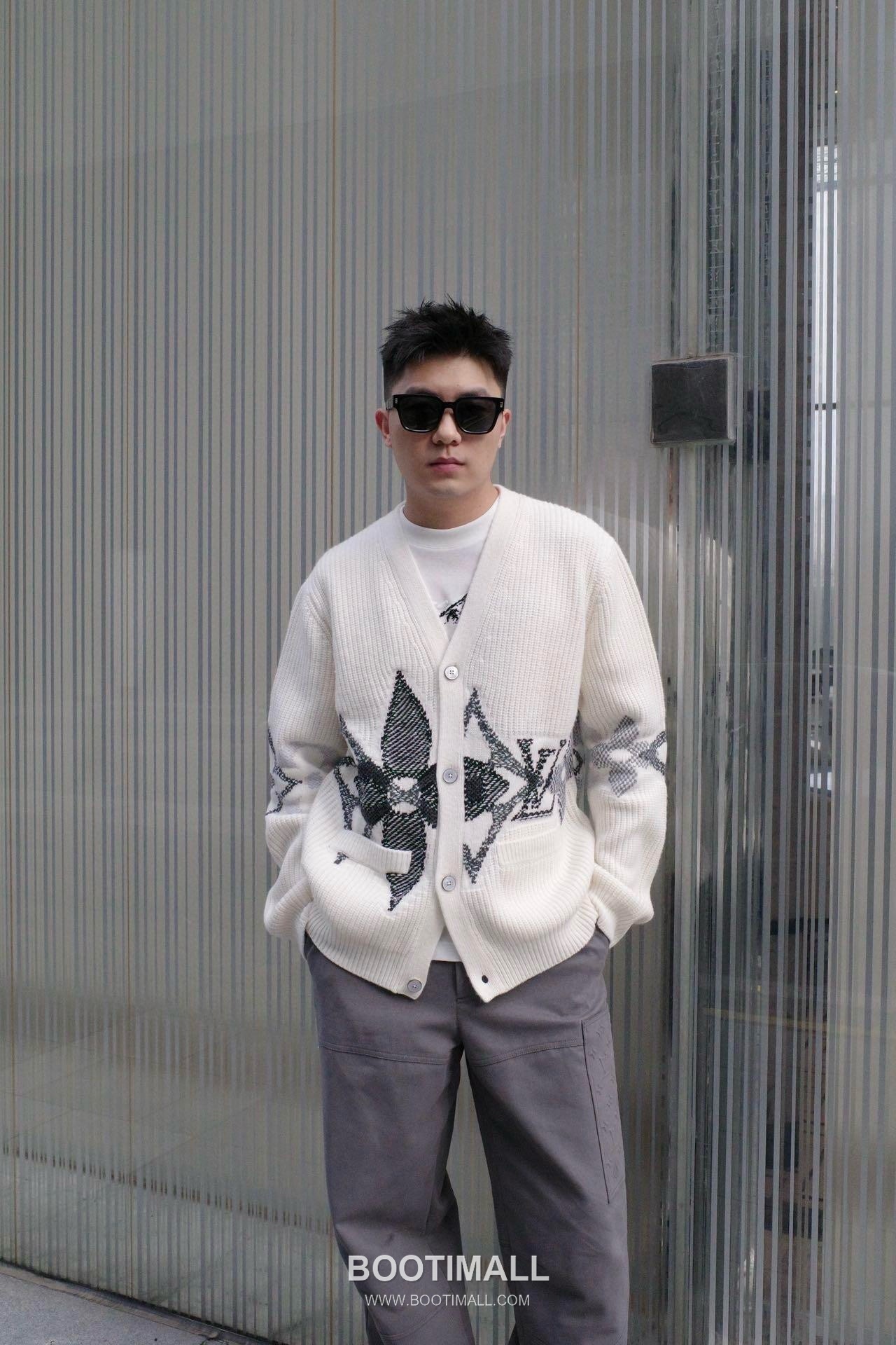 Louis Vuitton Floral Knit Cardigan Lamb Wool Black 루이비통 플로럴 니트 카디건 램스울 블랙 5