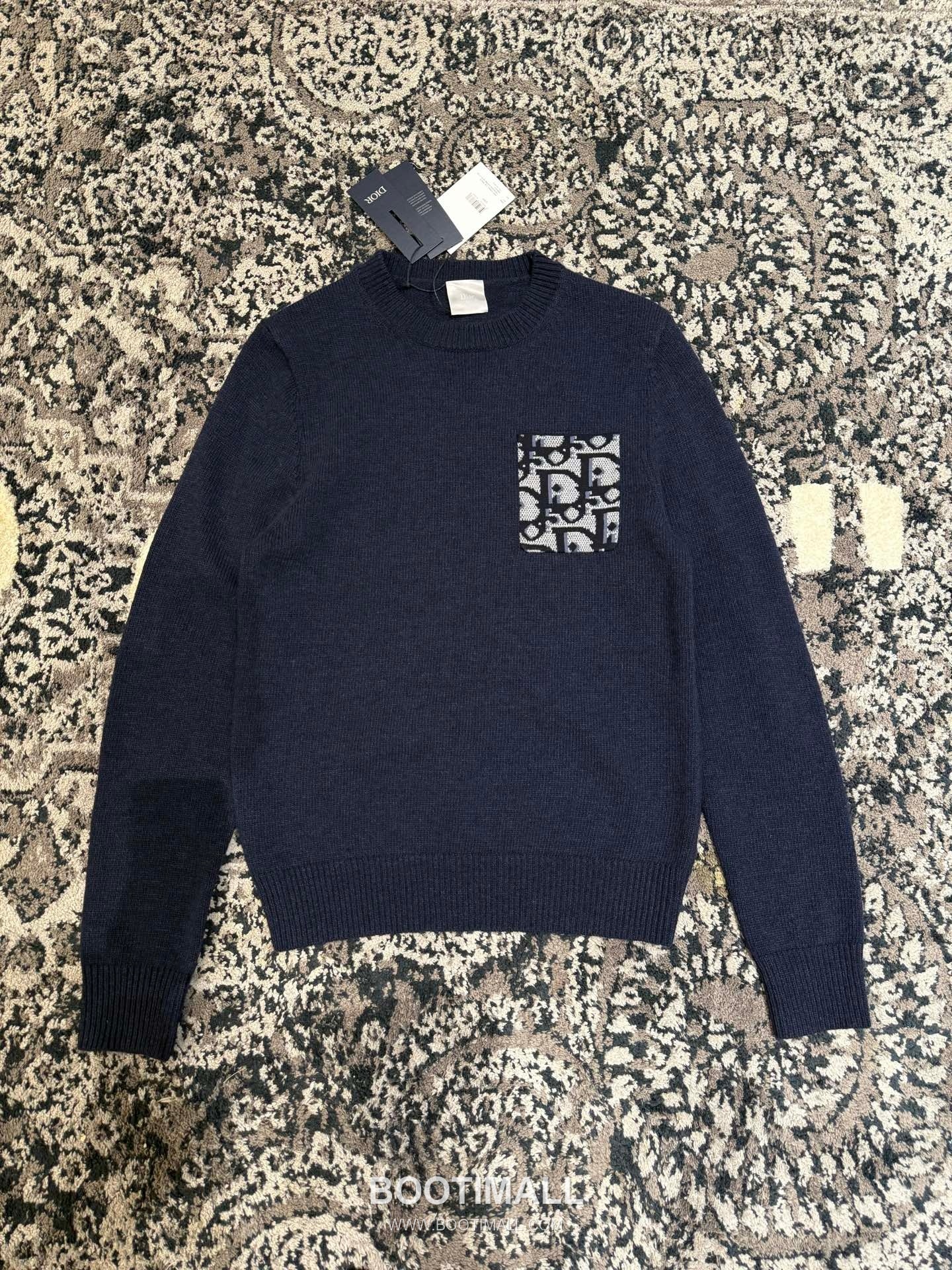 Dior Oblique Print Knit Cotton Navy Sweater 디올 오블리크 프린트 니트 코튼 네이비 스웨터 6