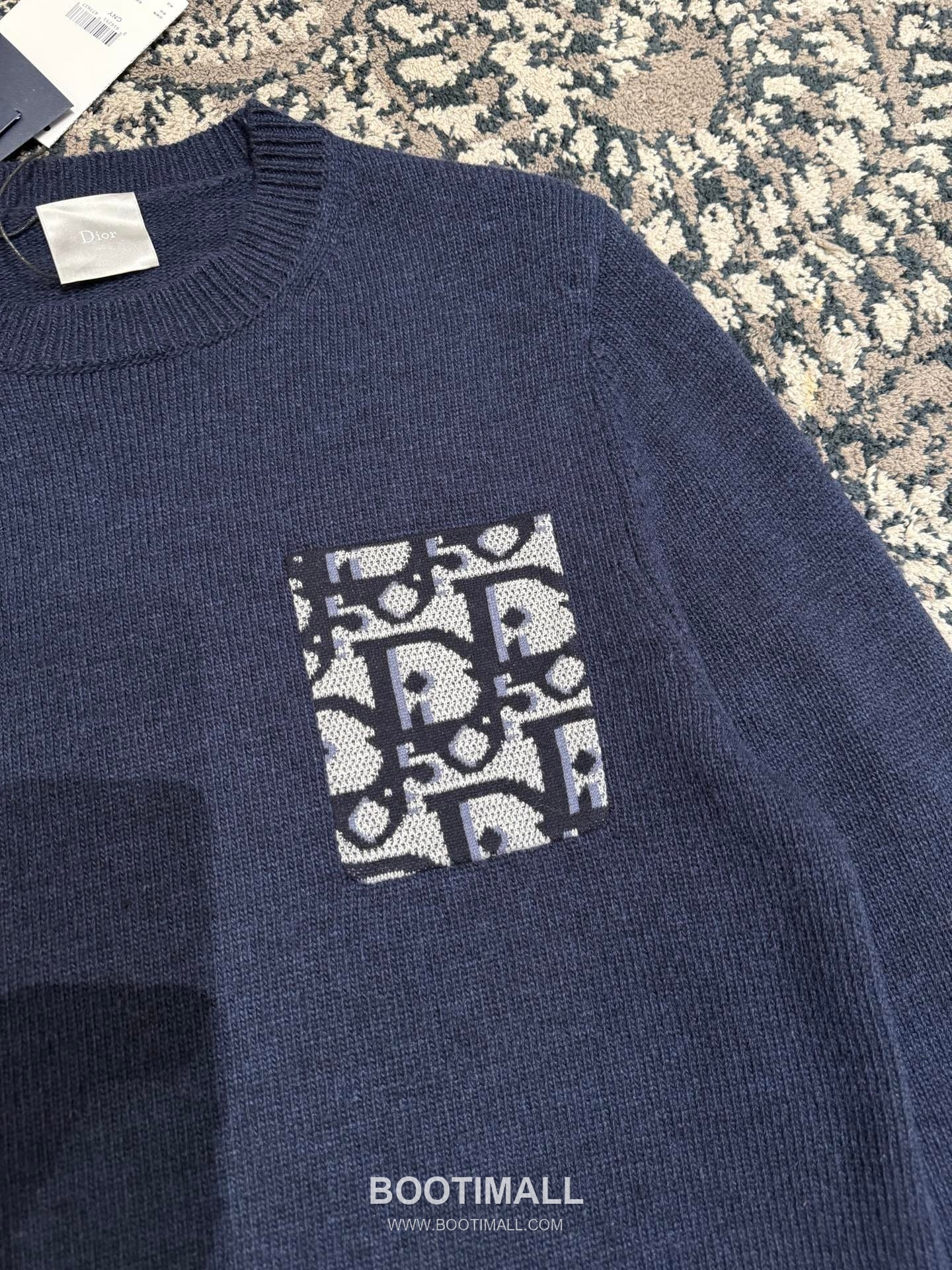 Dior Oblique Print Knit Cotton Navy Sweater 디올 오블리크 프린트 니트 코튼 네이비 스웨터 8