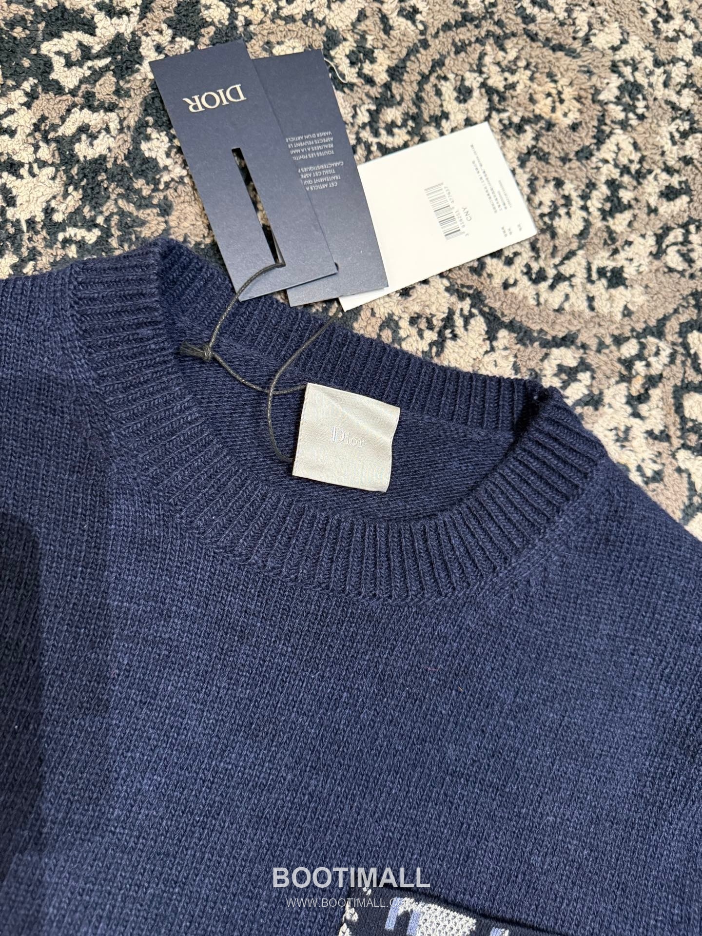 Dior Oblique Print Knit Cotton Navy Sweater 디올 오블리크 프린트 니트 코튼 네이비 스웨터 9