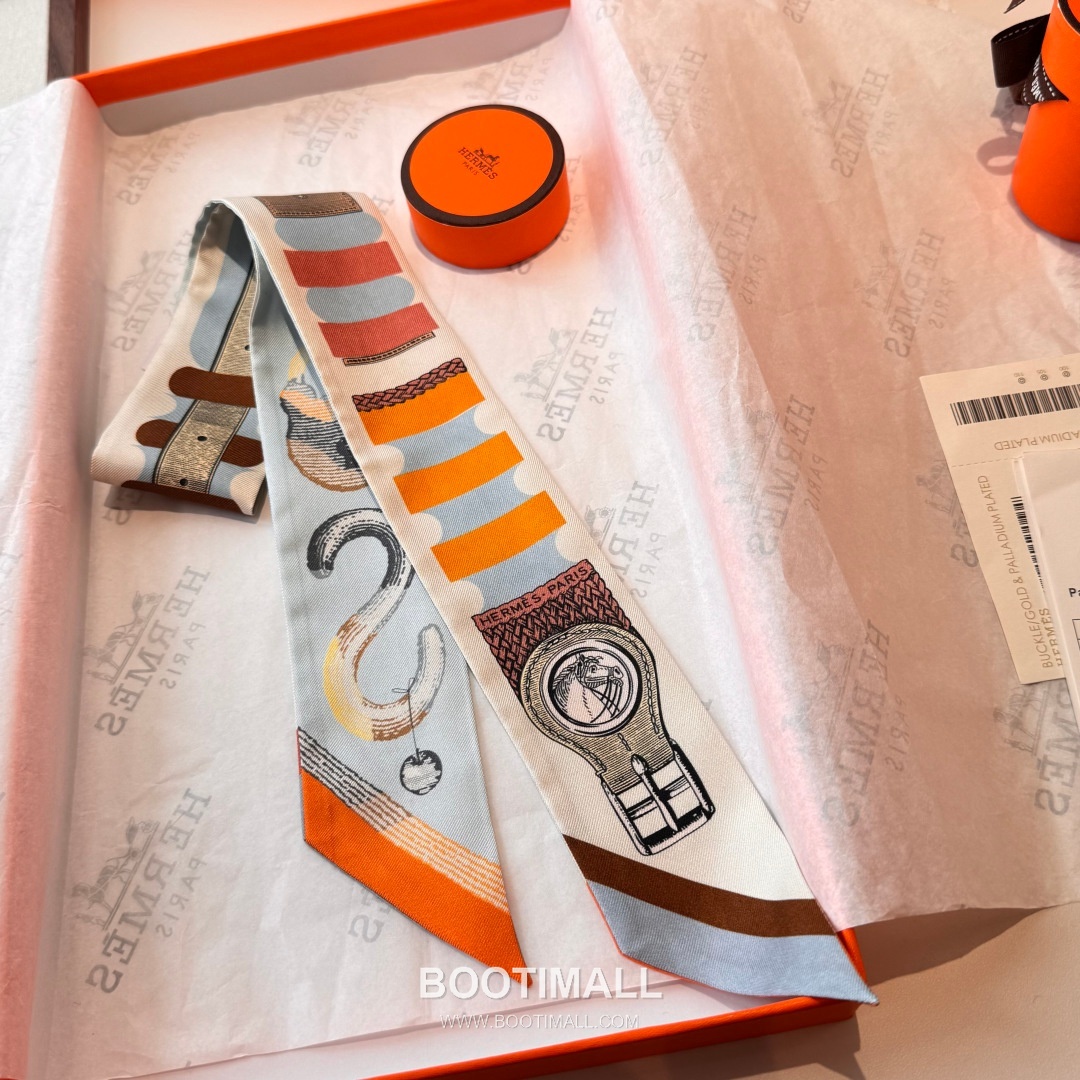 Hermes Twilly Silk Scarf Twill Silk Black 에르메스 트윌리 실크 스카프 실크 트윌 블랙 120cm 7