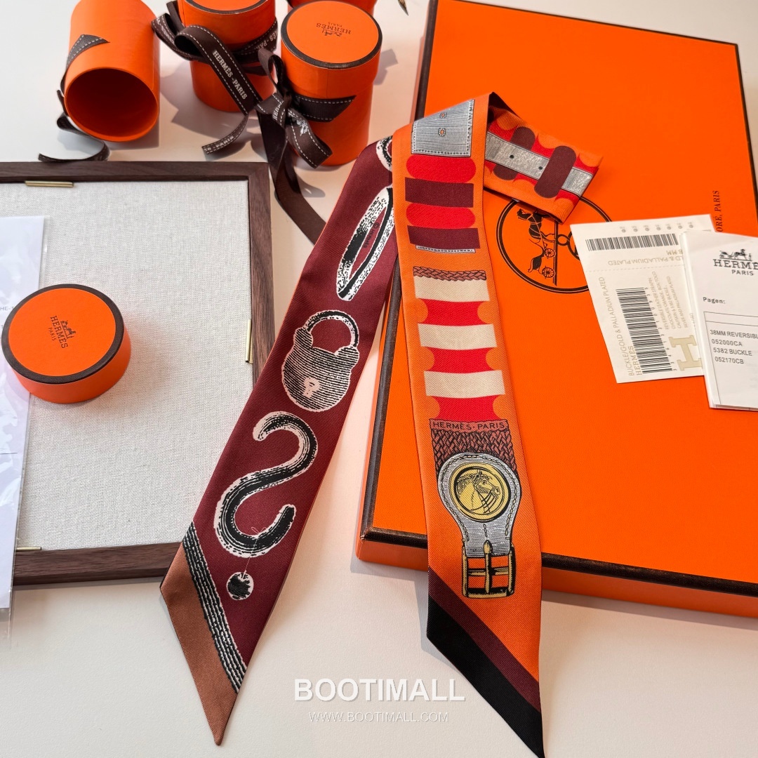 Hermes Twilly Silk Scarf Twill Silk Black 에르메스 트윌리 실크 스카프 실크 트윌 블랙 120cm 6