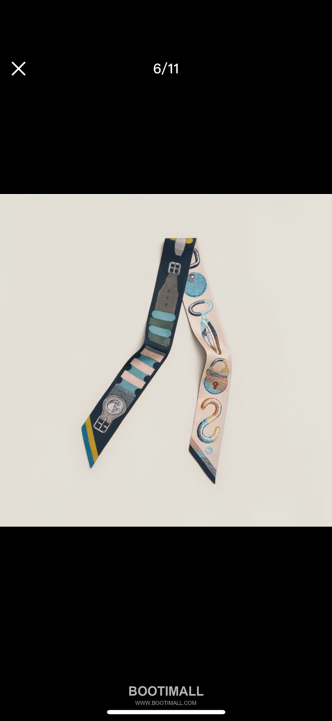 Hermes Twilly Silk Scarf Twill Silk Black 에르메스 트윌리 실크 스카프 실크 트윌 블랙 120cm 1