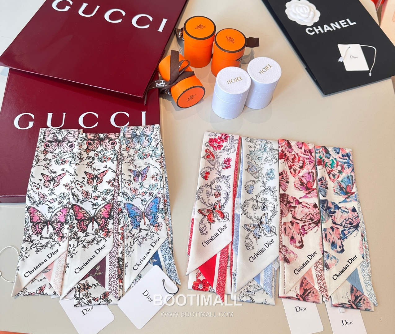 Hermes Mitzah Silk Scarf Mulberry Silk Twill White Twilly Scarf 에르메스 미차 실크 스카프 멀버리 실크 트윌 화이트 트윌리 스카프 100cm 3