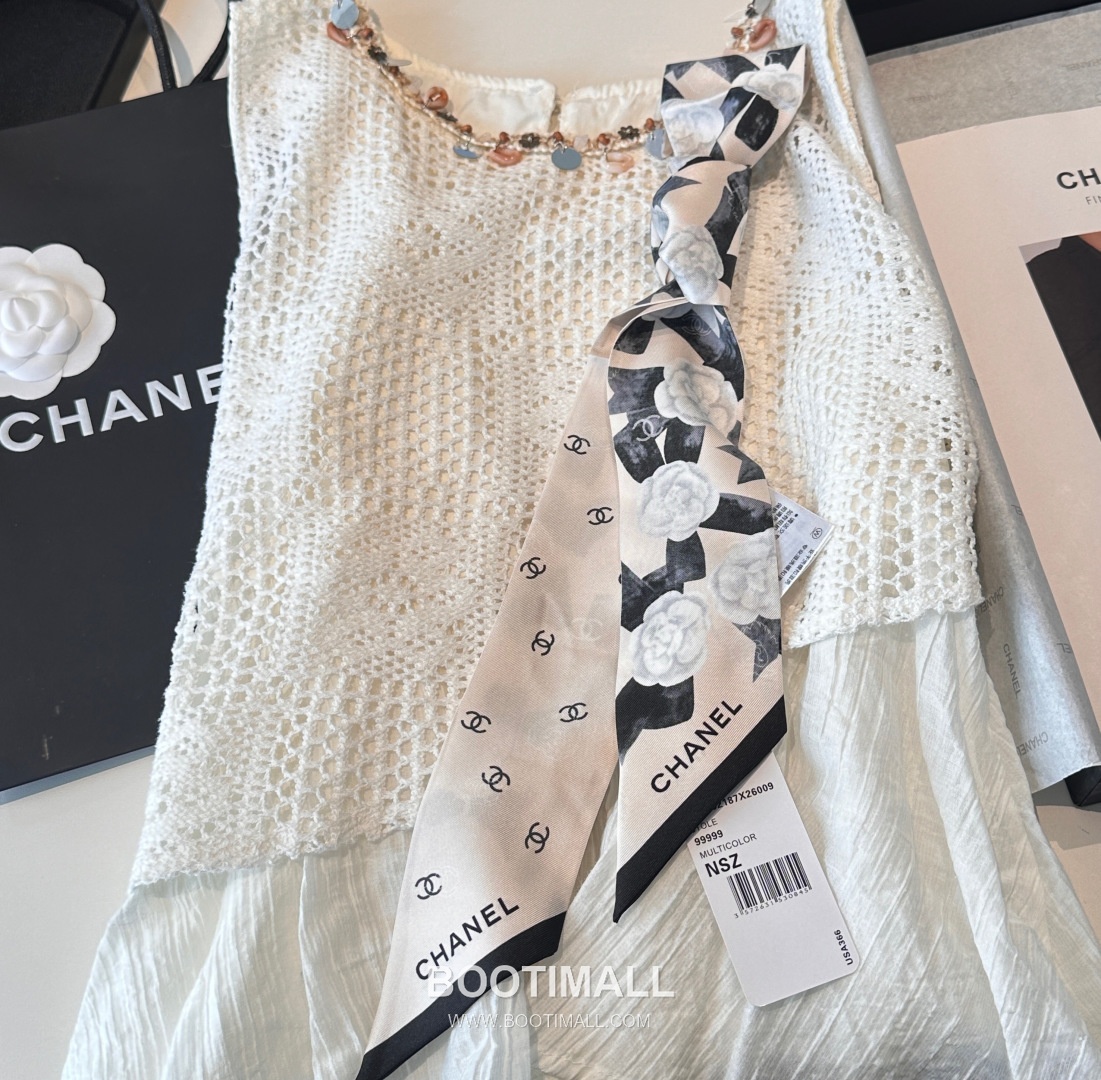 Hermes Camellia Twilly Silk Black Hair Scarf 에르메스 까멜리아 트윌리 실크 블랙 헤어 스카프 8