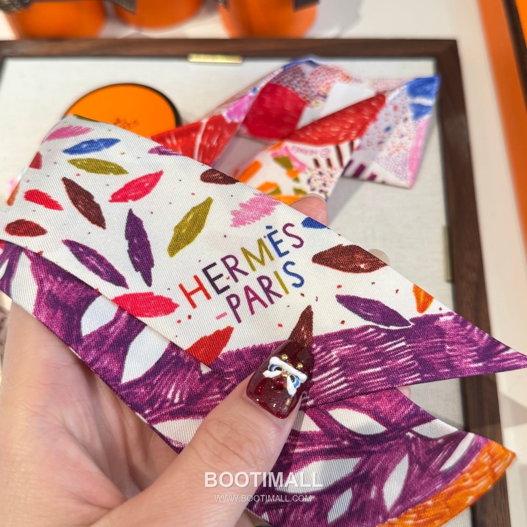 Hermes Kingdom of Birds Twilly Silk Twill Multicolor Belt 에르메스 버드 킹덤 트윌리 실크 트윌 멀티컬러 벨트 3