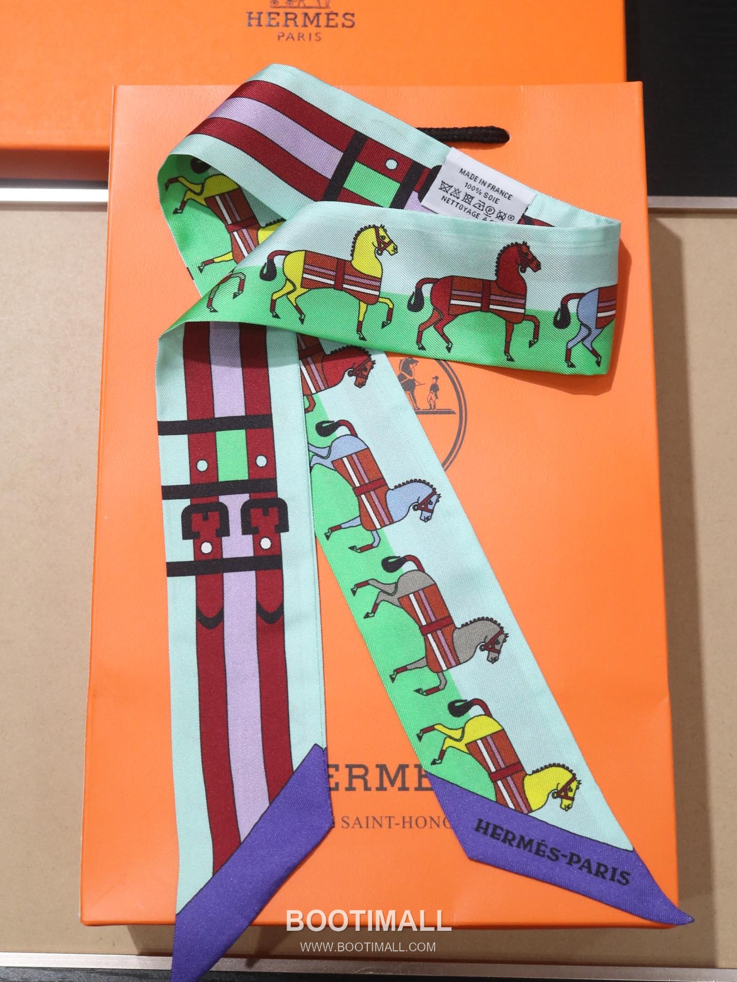 Hermes Printed Twill Ribbon Silk Twill Multicolor Ribbon Scarf 에르메스 프린트 트윌 리본 실크 트윌 멀티컬러 리본 스카프 86cm 5