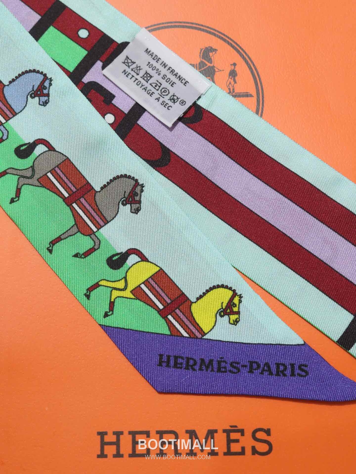 Hermes Printed Twill Ribbon Silk Twill Multicolor Ribbon Scarf 에르메스 프린트 트윌 리본 실크 트윌 멀티컬러 리본 스카프 86cm 6