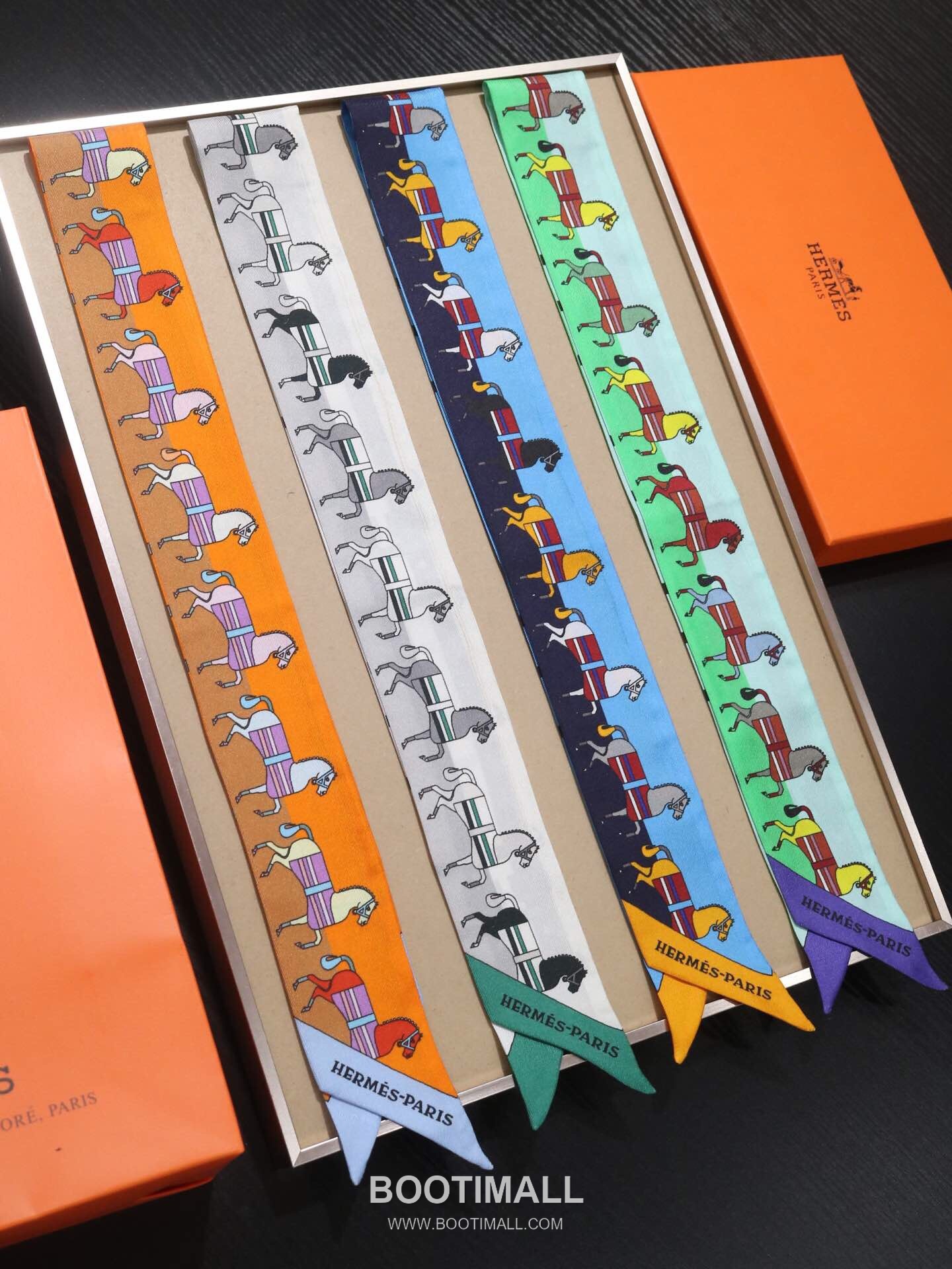 Hermes Printed Twill Ribbon Silk Twill Multicolor Ribbon Scarf 에르메스 프린트 트윌 리본 실크 트윌 멀티컬러 리본 스카프 86cm 9