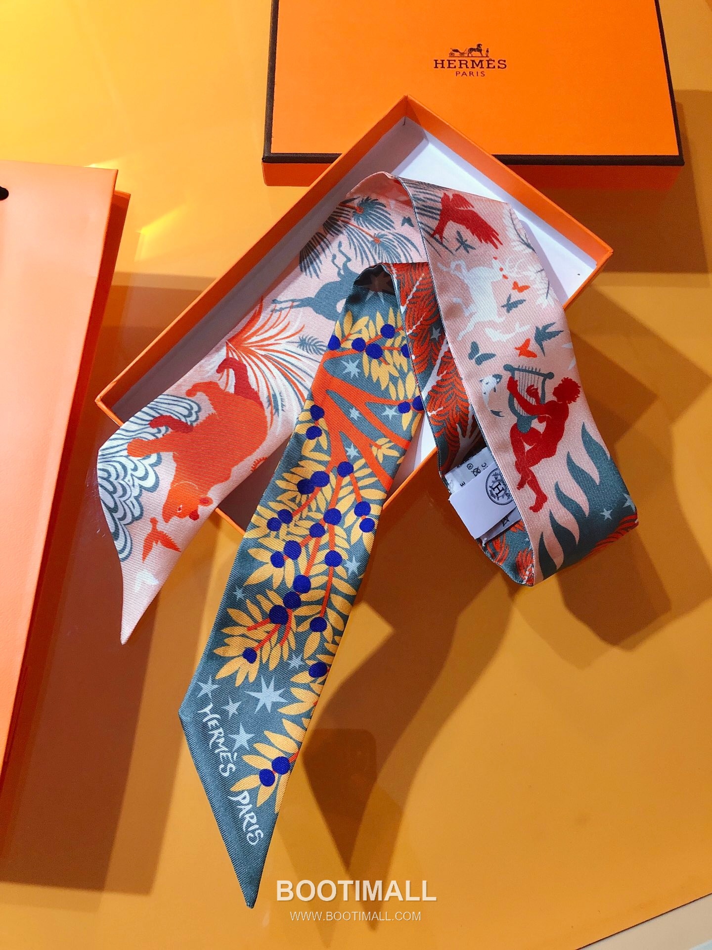 Hermes Orpheus Twilly Silk Twill Multicolor Twilly Scarf 에르메스 오르페우스 트윌리 실크 트윌 멀티컬러 트윌리 스카프 86cm 4