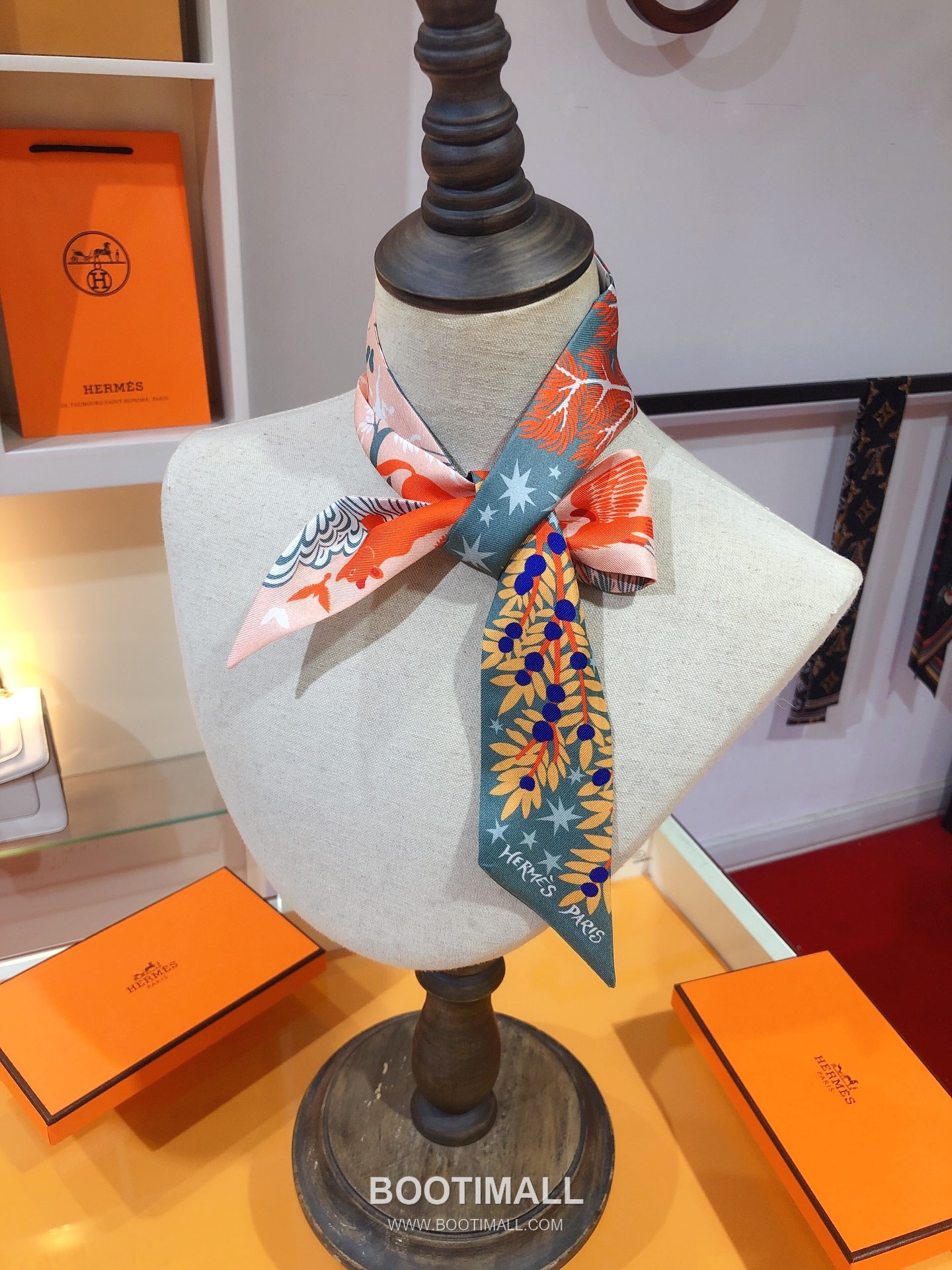 Hermes Orpheus Twilly Silk Twill Multicolor Twilly Scarf 에르메스 오르페우스 트윌리 실크 트윌 멀티컬러 트윌리 스카프 86cm 7