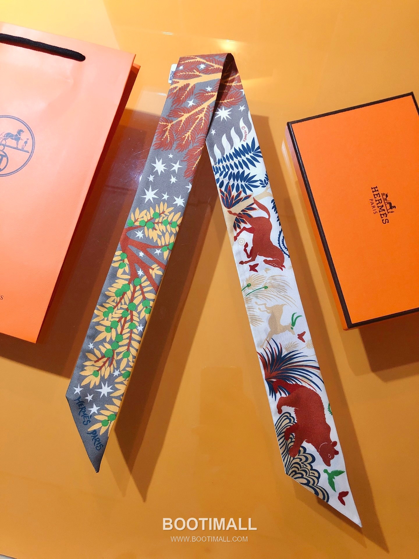 Hermes Orpheus Twilly Silk Twill Multicolor Twilly Scarf 에르메스 오르페우스 트윌리 실크 트윌 멀티컬러 트윌리 스카프 86cm 1