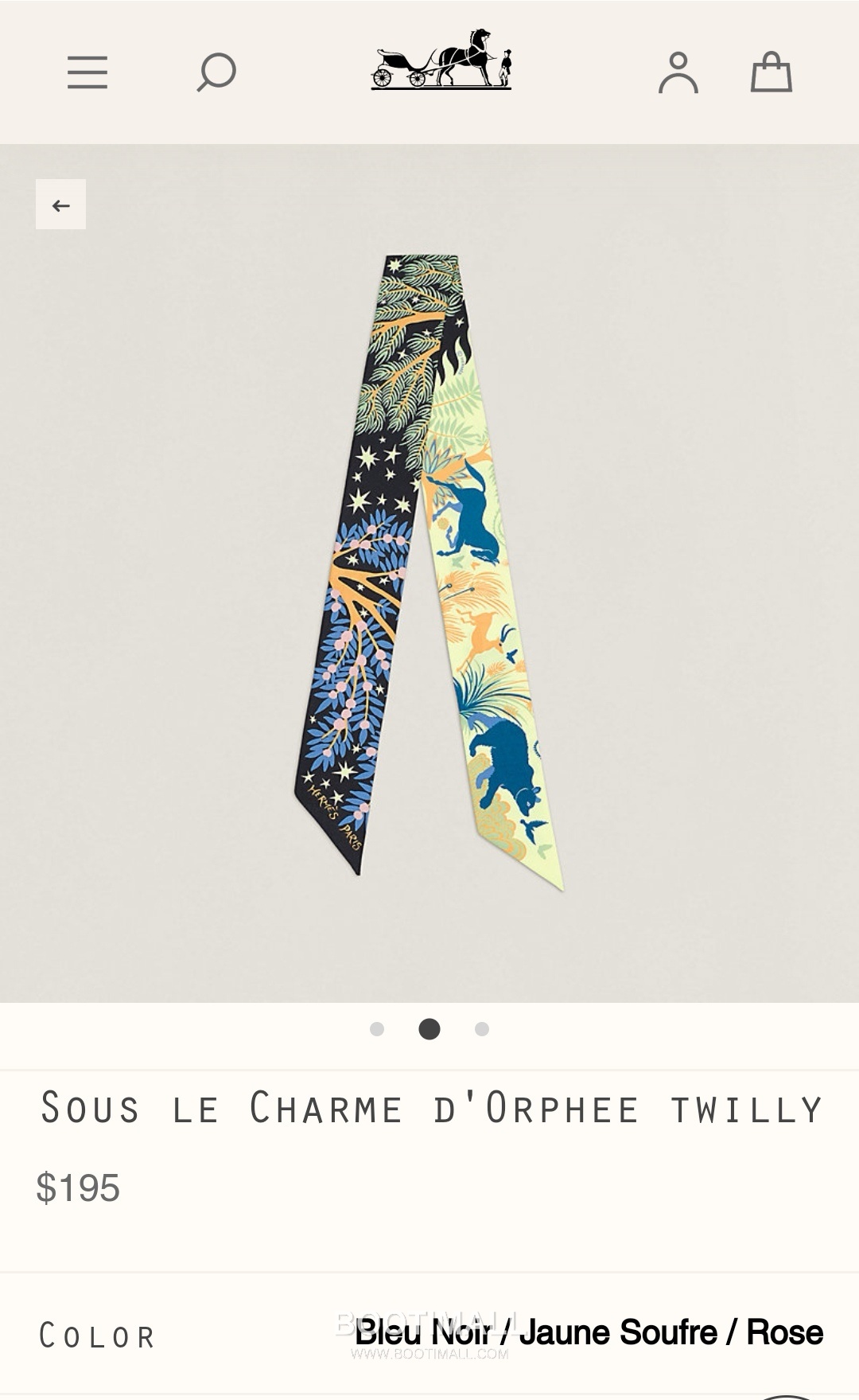 Hermes Orpheus Twilly Silk Twill Multicolor Twilly Scarf 에르메스 오르페우스 트윌리 실크 트윌 멀티컬러 트윌리 스카프 86cm 1