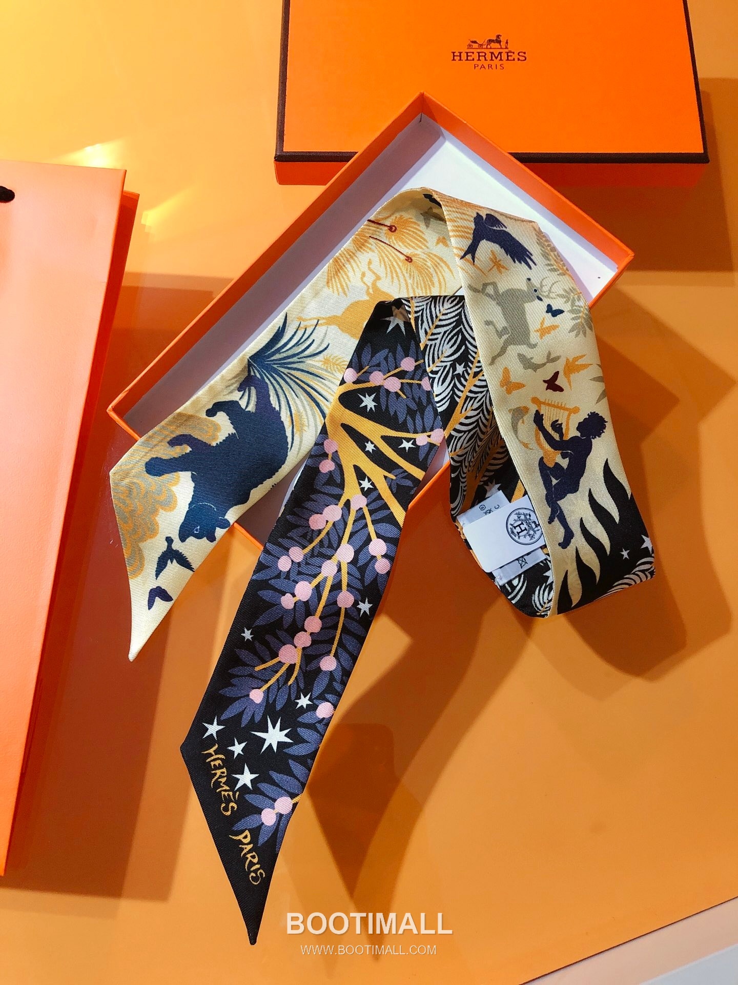 Hermes Orpheus Twilly Silk Twill Multicolor Twilly Scarf 에르메스 오르페우스 트윌리 실크 트윌 멀티컬러 트윌리 스카프 86cm 4