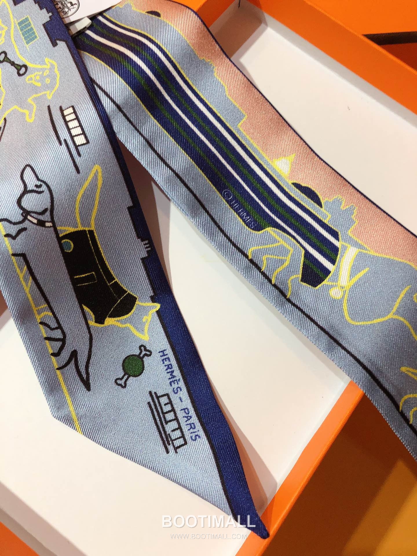 Hermes Paris Dog Twilly Silk Twill Multicolor Twilly Scarf 에르메스 파리 애견 트윌리 실크 트윌 멀티컬러 트윌리 스카프 86cm 6