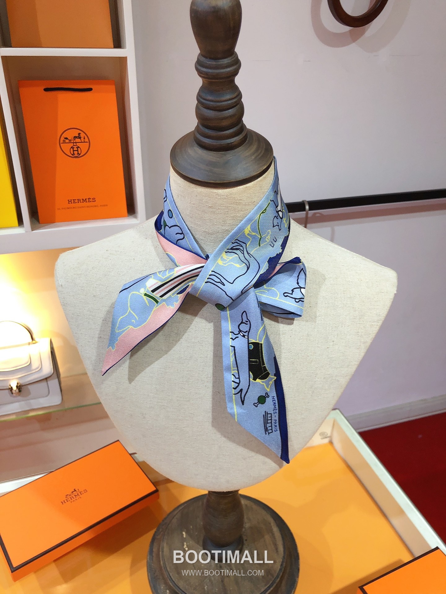 Hermes Paris Dog Twilly Silk Twill Multicolor Twilly Scarf 에르메스 파리 애견 트윌리 실크 트윌 멀티컬러 트윌리 스카프 86cm 8