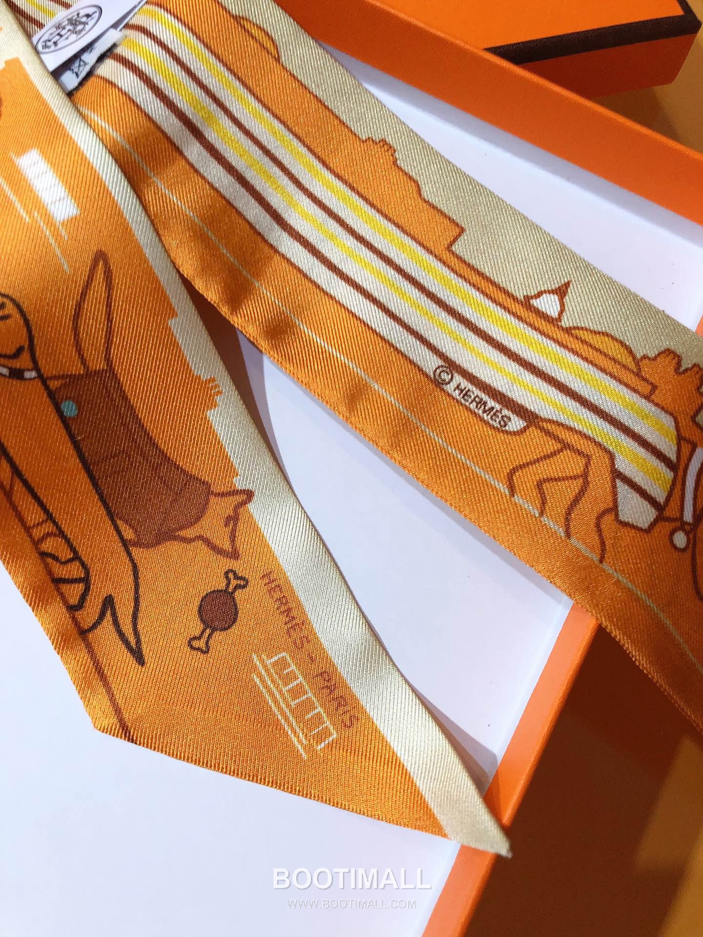 Hermes Paris Dog Twilly Silk Twill Multicolor Twilly Scarf 에르메스 파리 애견 트윌리 실크 트윌 멀티컬러 트윌리 스카프 86cm 6